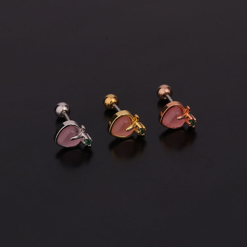 20G Cartilage Tiny Stud Earrings - Cute Fruit Shaped Ear Studs for Women | Perfect for Daily Wear, Parties & Gifts