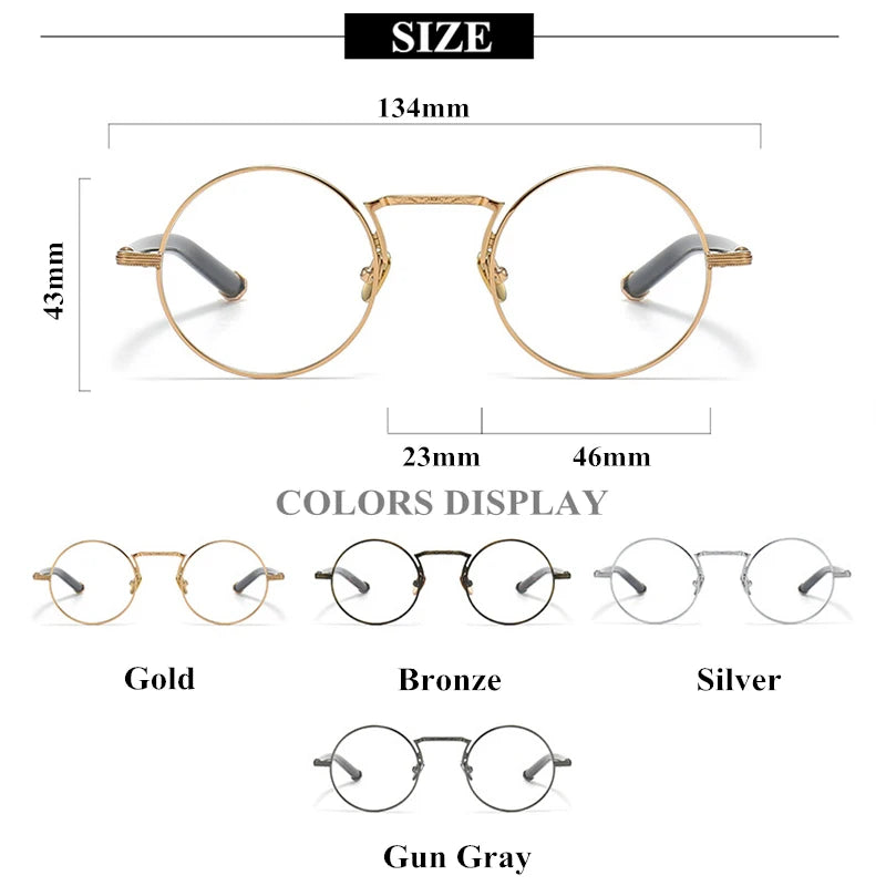 Stylish Unisex Black Titanium Round Eyeglasses Frame 3119m - Lightweight & Durable for Work, Reading, and Everyday Fashion