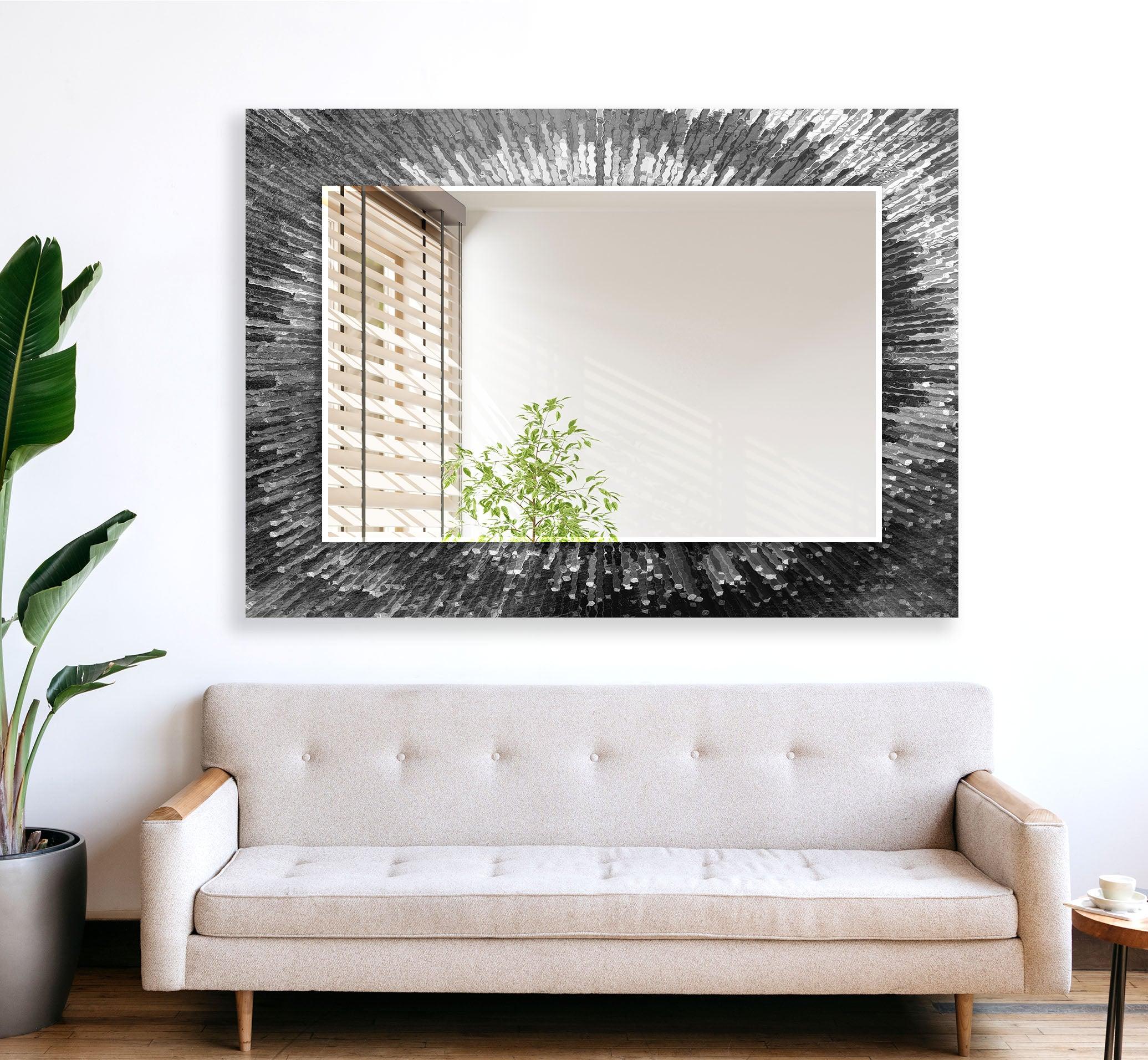 Stylish Black Splash Wall Mirror - Modern Decorative Bathroom & Living Room Mirror for Home Decor - Perfect for Vanity, Entryway, and Bedroom Accent