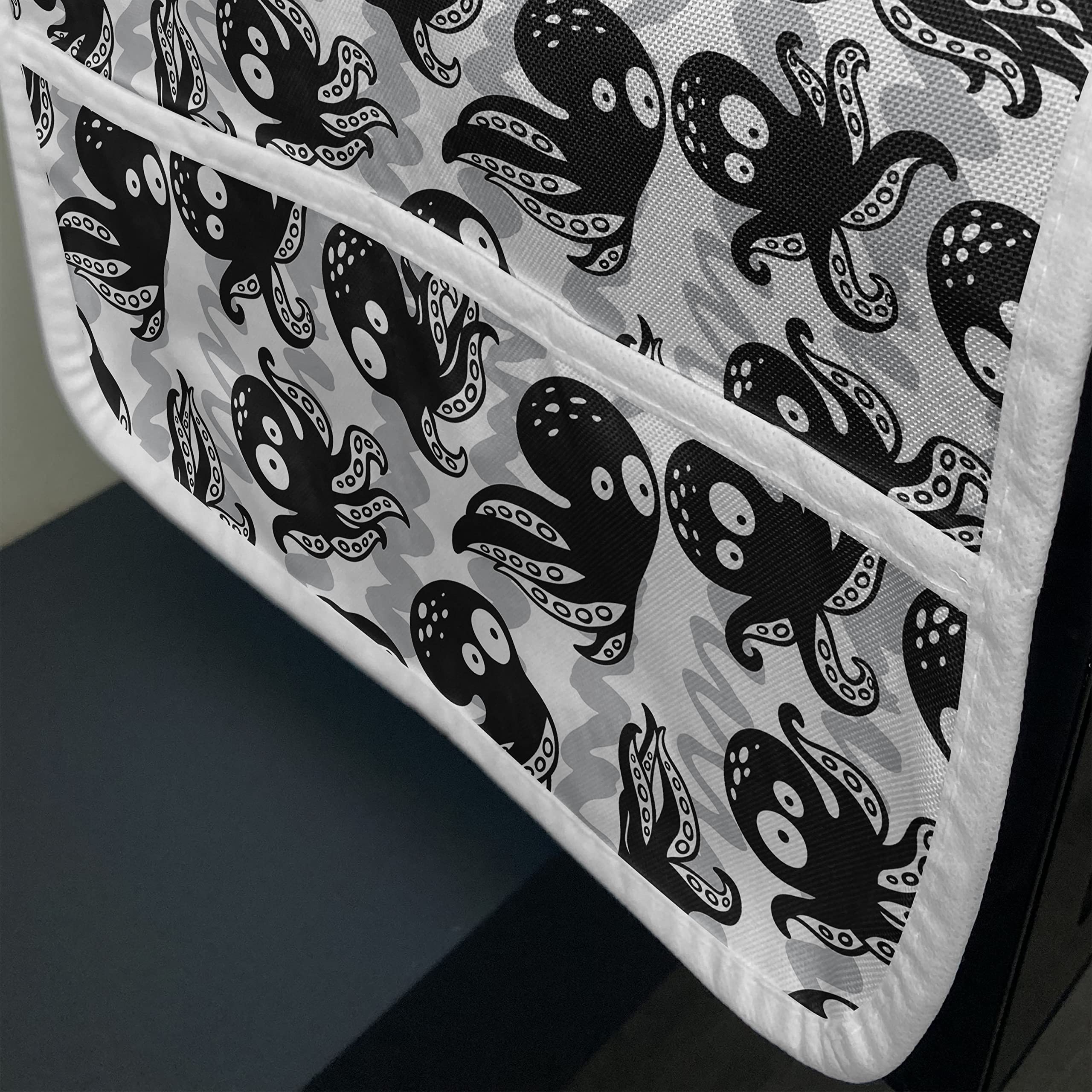Ambesonne Octopus Microwave Cover - Waterproof Kitchen Organizer with Pockets, 36