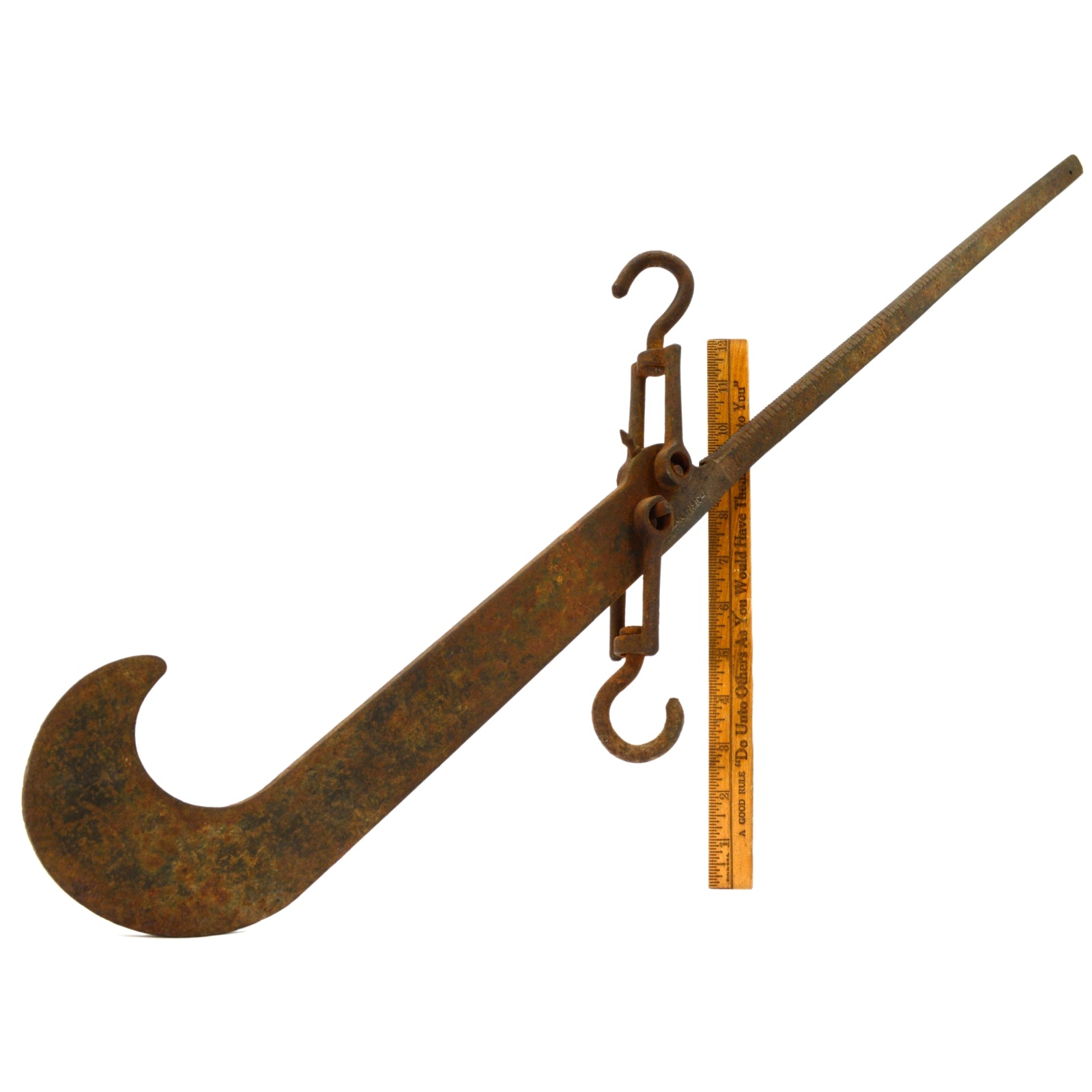 Vintage Cast Iron Sliding Beam Scale - 200 lbs Capacity for Cotton & Tobacco - Patent Jan. 11, 1916 - Perfect for Farm Weighing, Antique Collecting, and Historical Display