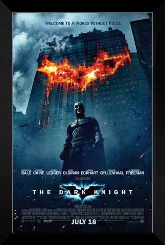 The Dark Knight Movie Poster - 27x40 Inches Framed Art Print - Perfect for Home Theater, Man Cave, or Office Decor