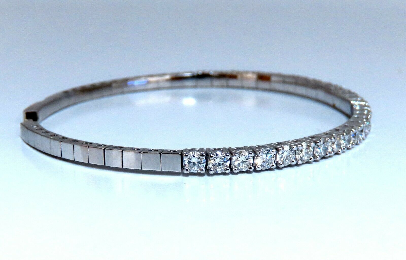 2.90ct Natural Round Diamond Tennis Bracelet - 14K Gold Flexible Bangle for Women | Perfect for Weddings, Anniversaries & Special Occasions