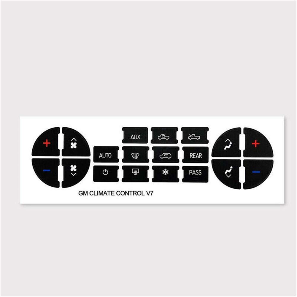 ZCARGEL AC Button Decal Stickers - A/C Dash Button Repair Kit Replacement for Chevy Avalanche, Silverado, Suburban | Easy Peel & Stick Installation | Perfect for Broken or Worn AC Buttons