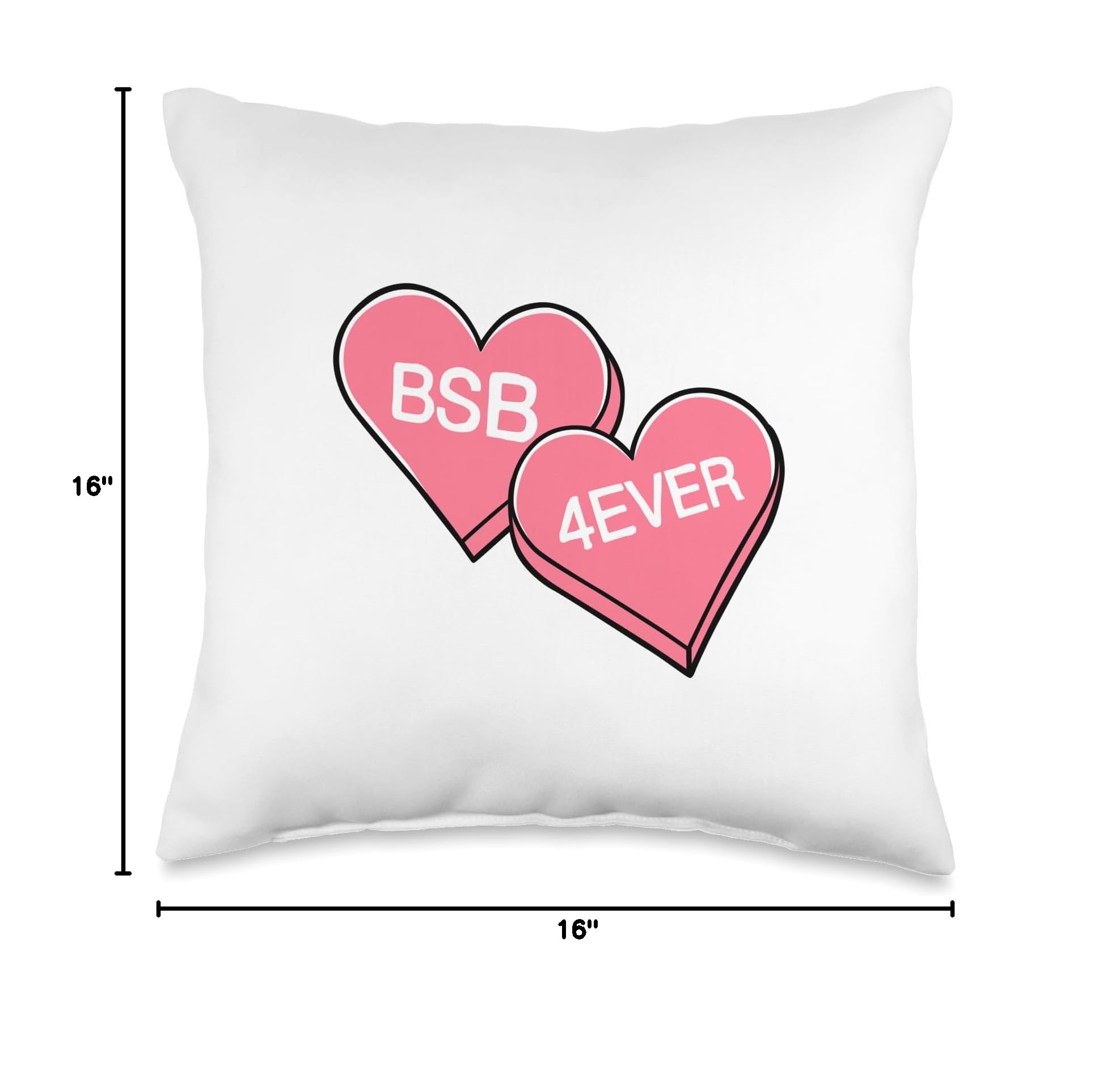 Sweet Candy Hearts White Decorative Throw Pillow - Perfect for Valentine's Day Decor, Bedroom Accent & Cozy Sofa Cushion