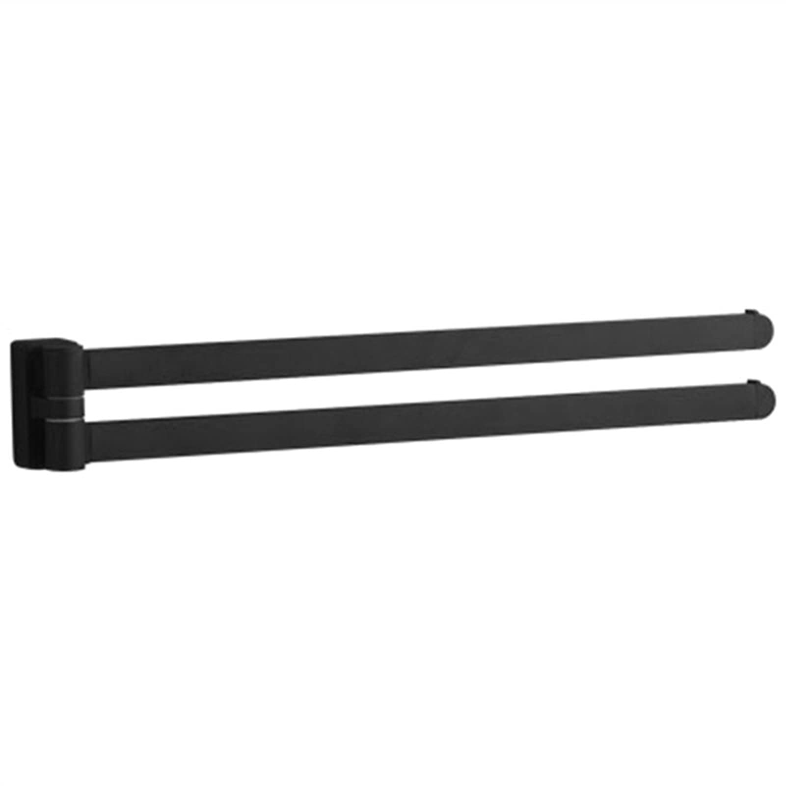GEIRONV Swivel Towel Bar - Adjustable Double Towel Rack with Chrome Finish & Rubber Coating - Bathroom Towel Holder for Bath, Kitchen, Spa (Black)