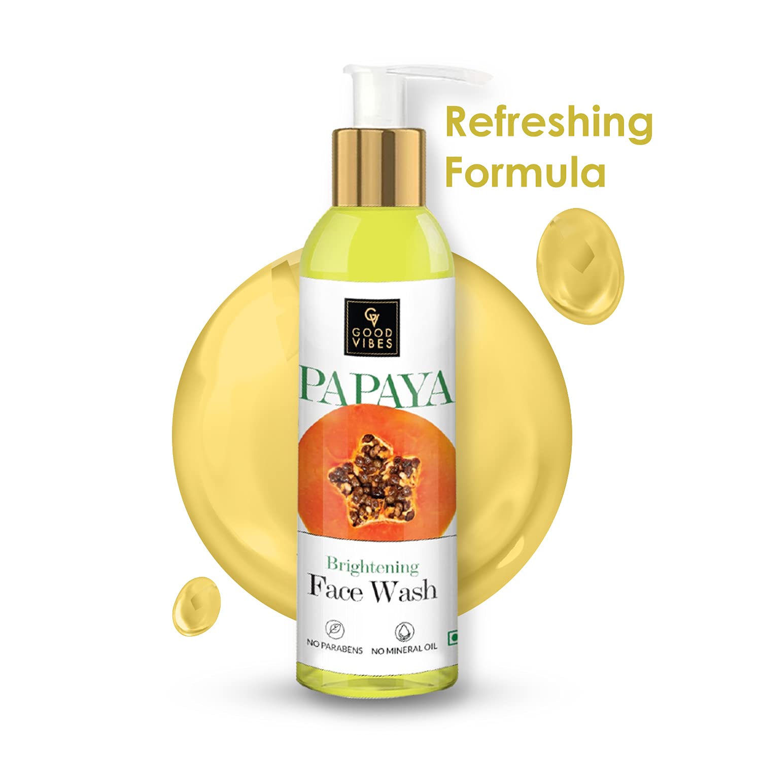 Good Vibes Papaya Brightening Face Wash 120ml - Natural Glow Boosting Cleanser for Radiant Skin | Anti-Aging, Pore Cleansing & Moisturizing Formula | Paraben-Free, Cruelty-Free | Perfect for Daily Skincare Routine & Travel
