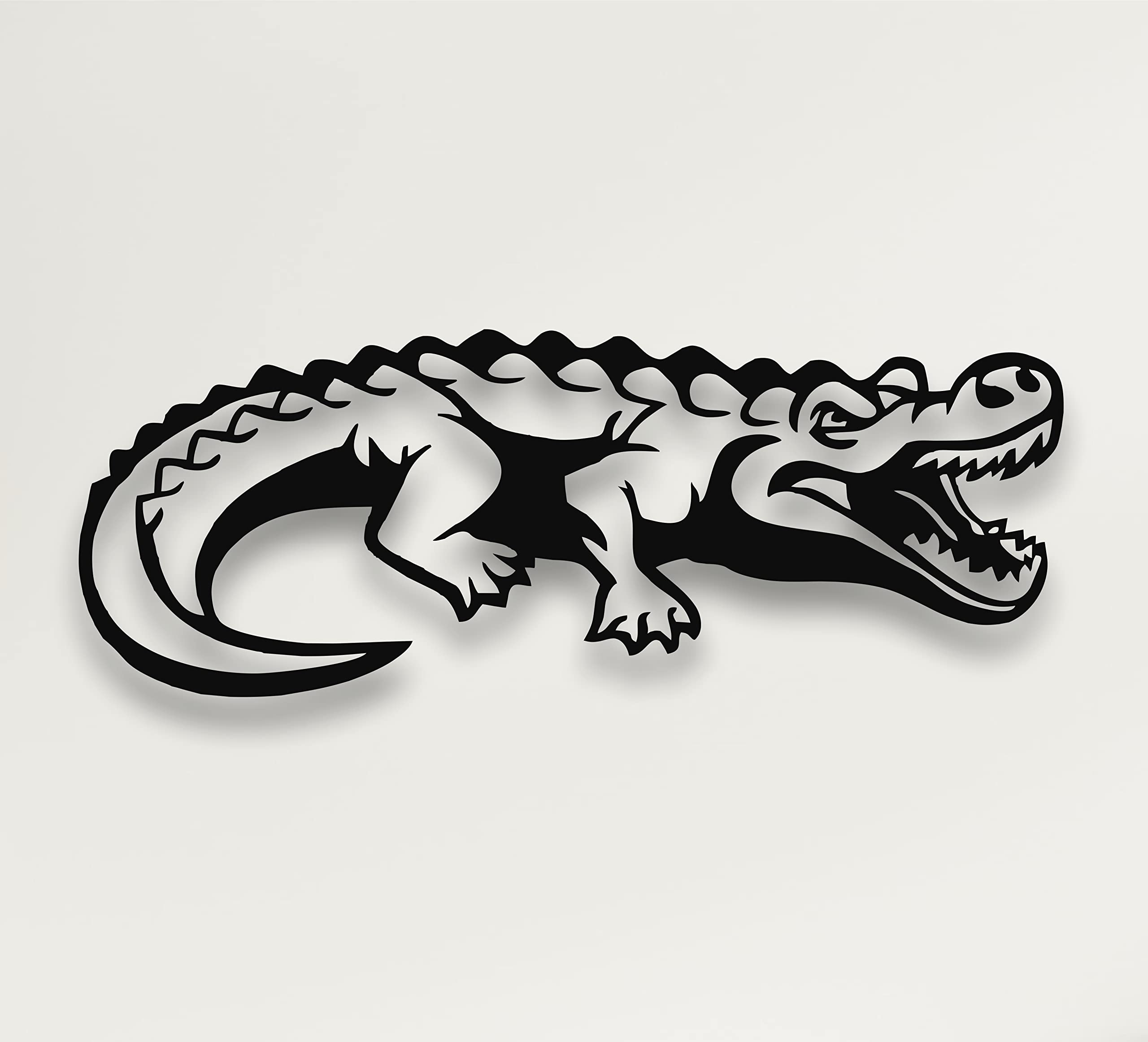 DEKADORN Metal Alligator Wall Art - Handcrafted Crocodile Metal Wall Decor for Living Room, Bedroom, Office - Modern Animal Sculpture for Home & Interior Decoration (24