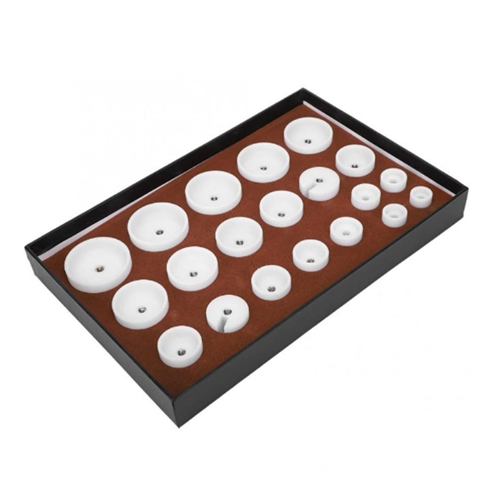 PAMDO 20Pcs Watch Repair Tool Kit - Professional Watch Capping Machine Dies, Back Cover Presser & Accessories for Watchmakers (White) | Perfect for Watch Repair Shops, Jewelers & DIY Enthusiasts