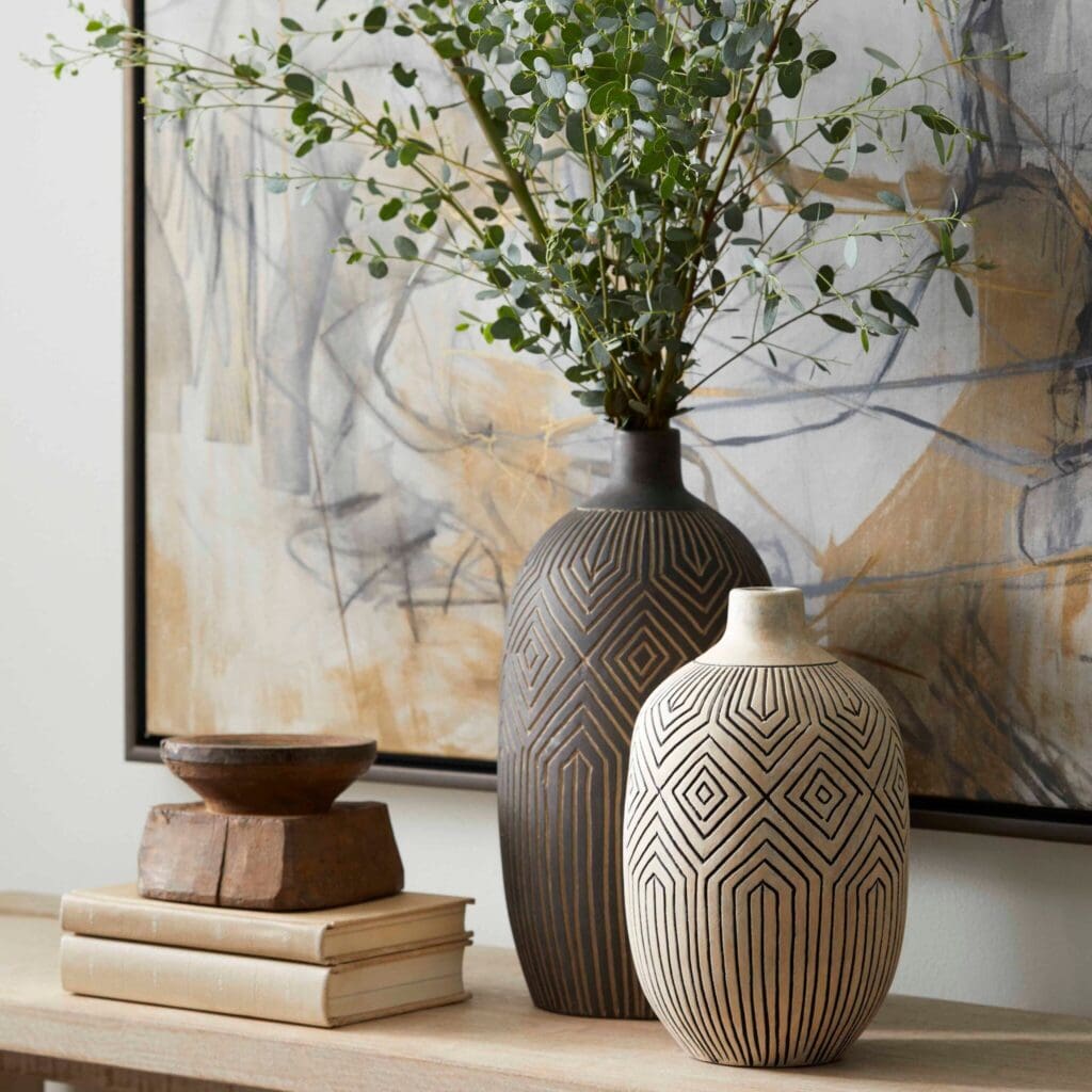 Cyan Design 11122 Light Labyrinth Vase - White Small Decorative Vase for Home Decor, Wedding Centerpieces & Floral Arrangements