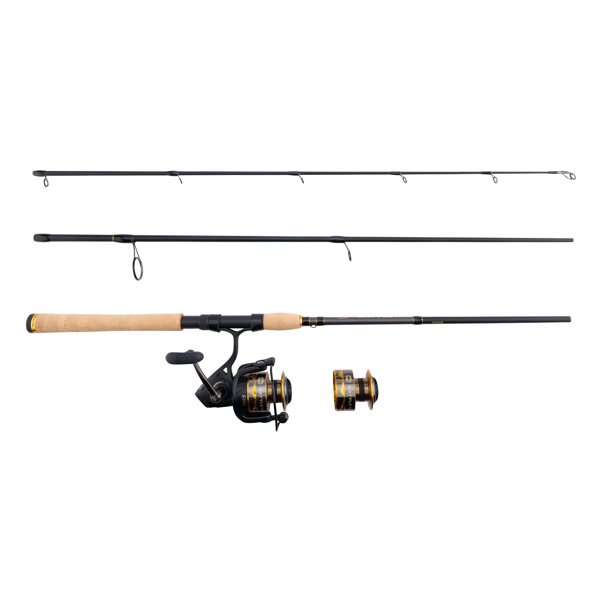 **Battle® IV Travel Spinning Rod & Reel Combo – Lightweight & Portable Fishing Gear for Saltwater & Freshwater – Perfect for Travel, Camping & Backpacking Adventures**