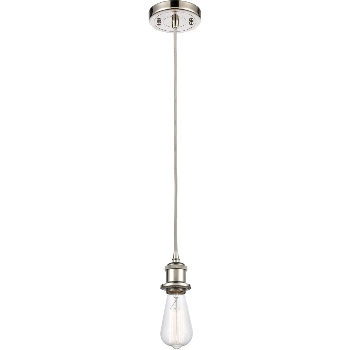 Innovations Lighting 516-1P-PN-LED Mini Pendant Light - 1 Light Bare Bulb LED Fixture from Ballston Collection - Perfect for Kitchen Islands, Dining Tables & Entryway Lighting