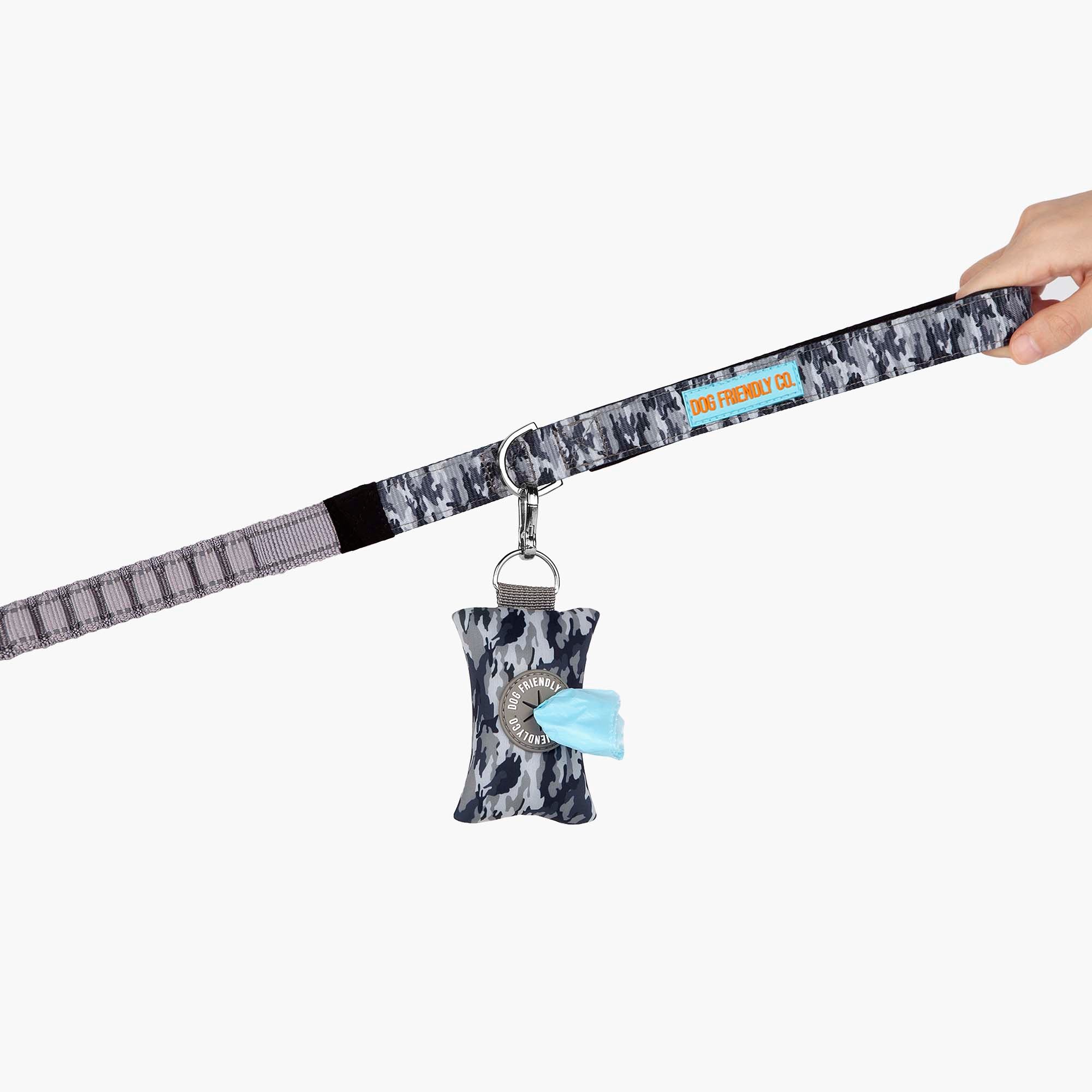 Dog Poop Bag Holder - Grey Camo Design | Leak-Proof & Durable | Clip-On for Dog Leash | Perfect for Walking, Hiking & Outdoor Adventures