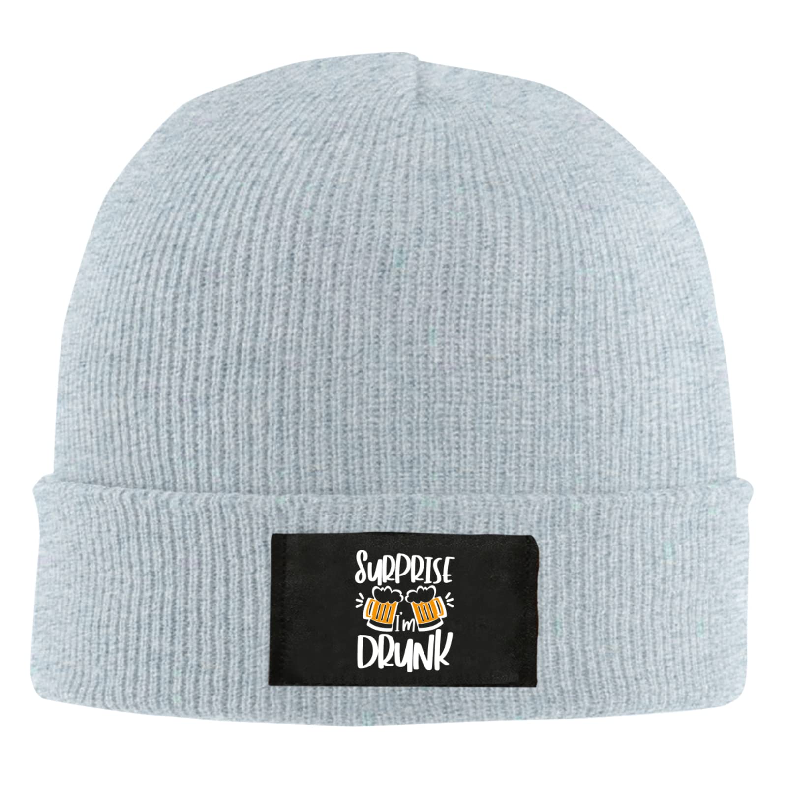 FENZI Surprise I'm Drunk Unisex Winter Beanie - Trendy Knit Hat for Men & Women - Perfect for Cold Weather, Parties, and Funny Gifts
