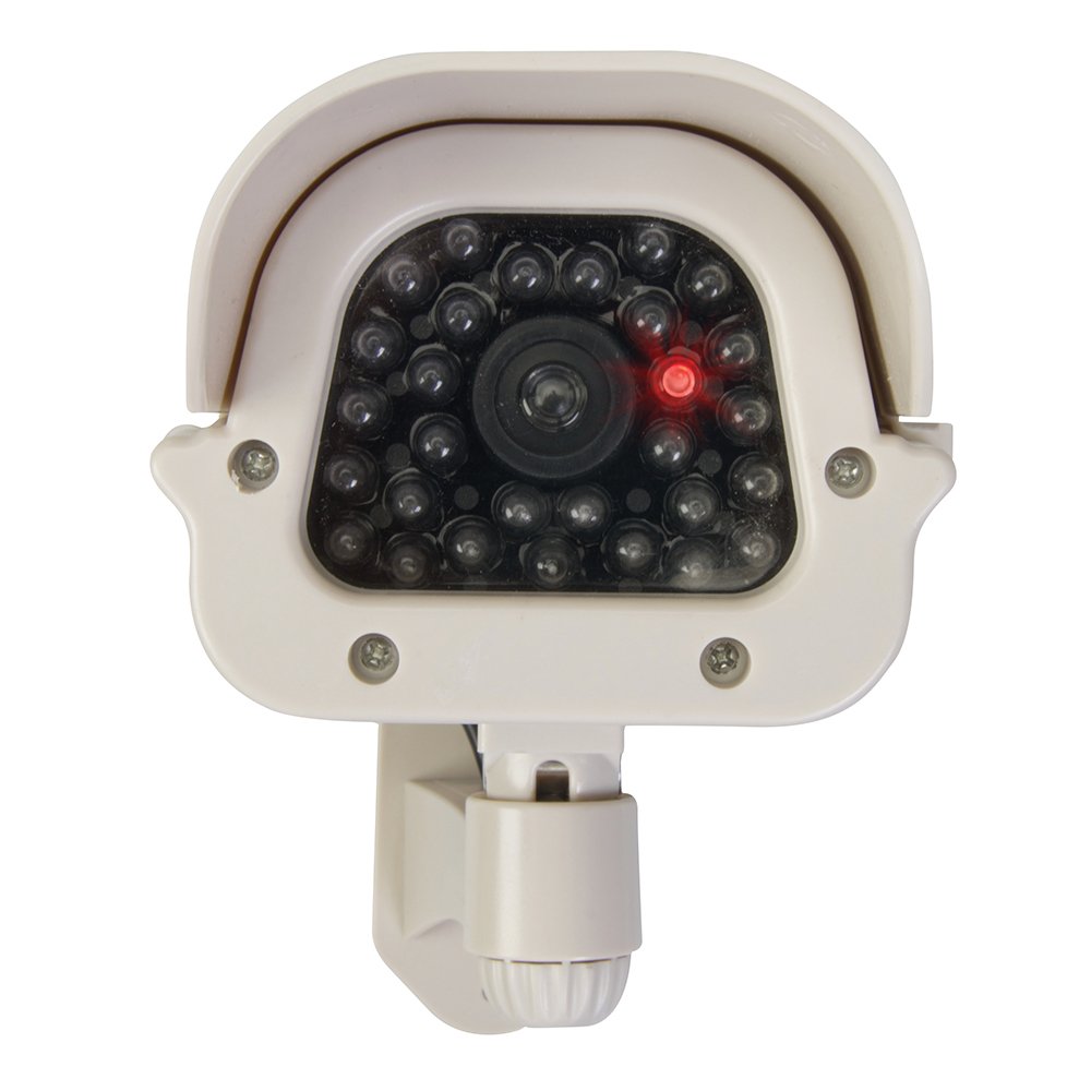Silverline 614458 Indoor Solar-Powered Dummy Security Camera with LED Lights - Outdoor/Indoor Home Security, Office Surveillance, Theft Deterrent System