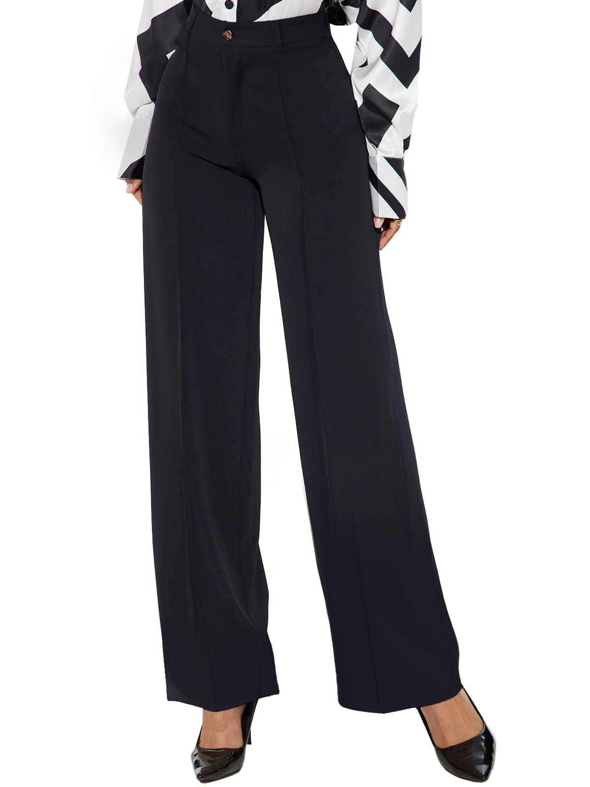 Women's High Waisted Straight Leg Work Pants - Business Casual Office Trousers for Professional & Trendy Outfits | Perfect for Office Wear, Business Meetings & Smart Casual Occasions