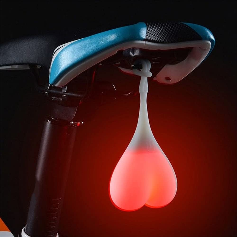 Waterproof LED Bike Tail Light - Silicone Cycling Safety Light with Egg Shape Design for Night Riding, Bicycle Seat Back Warning Lamp for Commuting & Outdoor Adventures