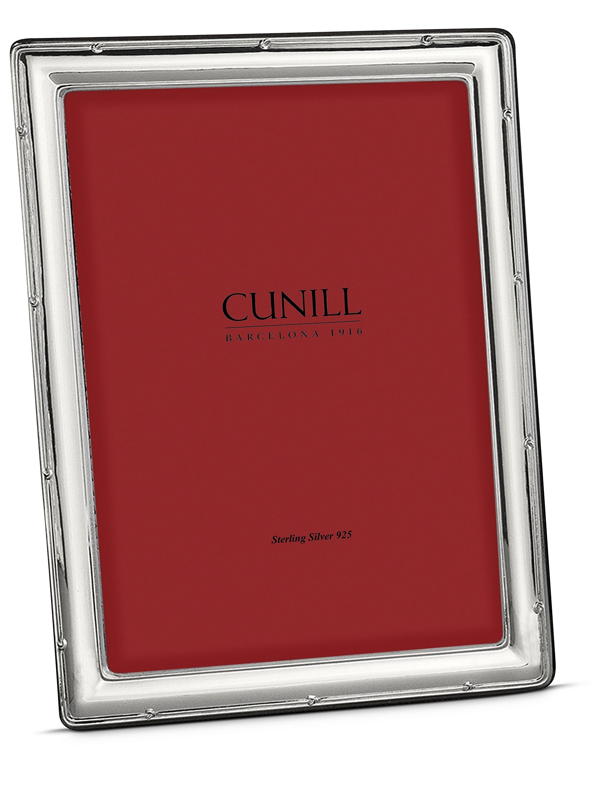 Cunill Barcelona Sterling Silver Reed and Ribbon Photo Frame 4x6 Inches - Perfect for Wedding, Anniversary, and Home Decor Gifts