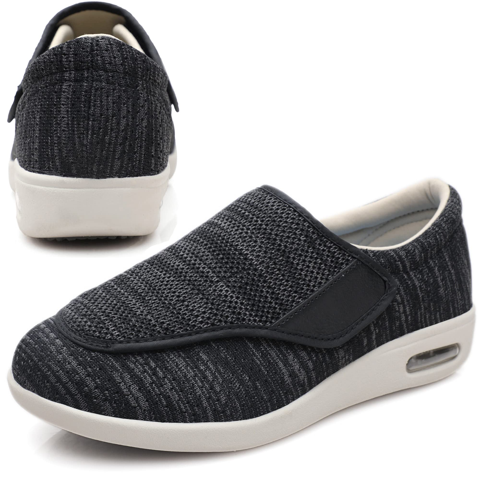 Diabetic Shoes for Men with X-Wide Width - Adjustable Velcro Closure, Breathable & Lightweight Non-Slip Walking Shoes for Elderly Men with Edema or Swollen Feet - Perfect for Daily Wear, Walking, and Comfortable Support