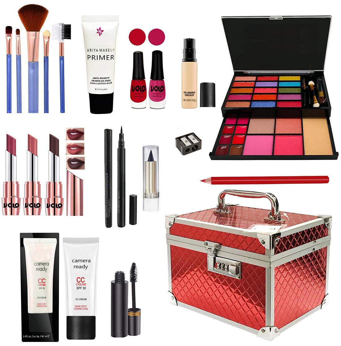 G4U Makeup Kit for Women - 12-Piece Cosmetic Set with Green Case - Perfect for Travel, Birthday Gifts & Everyday Beauty Essentials