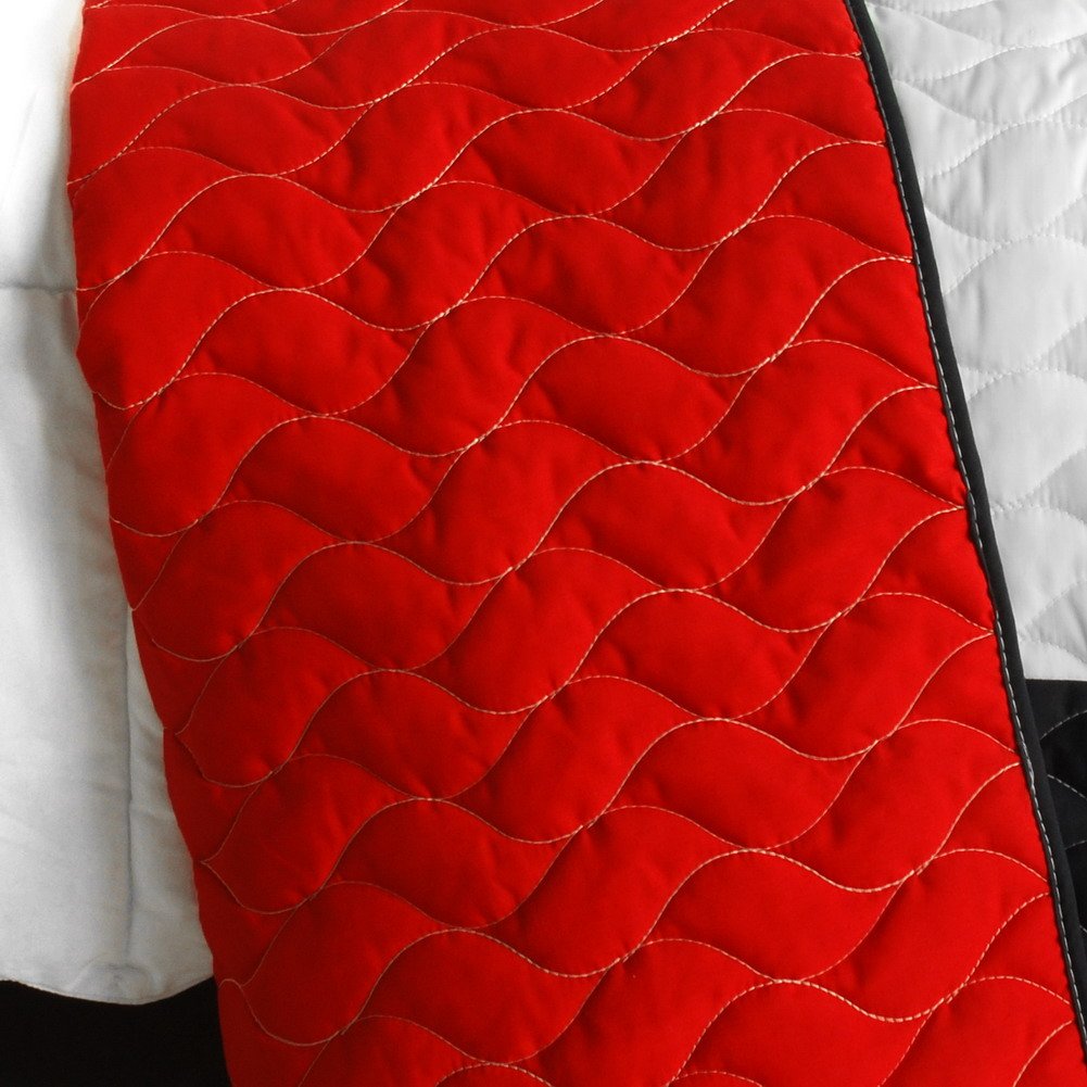 Be Myself Vermicelli-Quilted Patchwork Geometric Quilt Set Full/Queen Size - Soft Bedding for Cozy Bedroom Decor & Guest Room Essentials