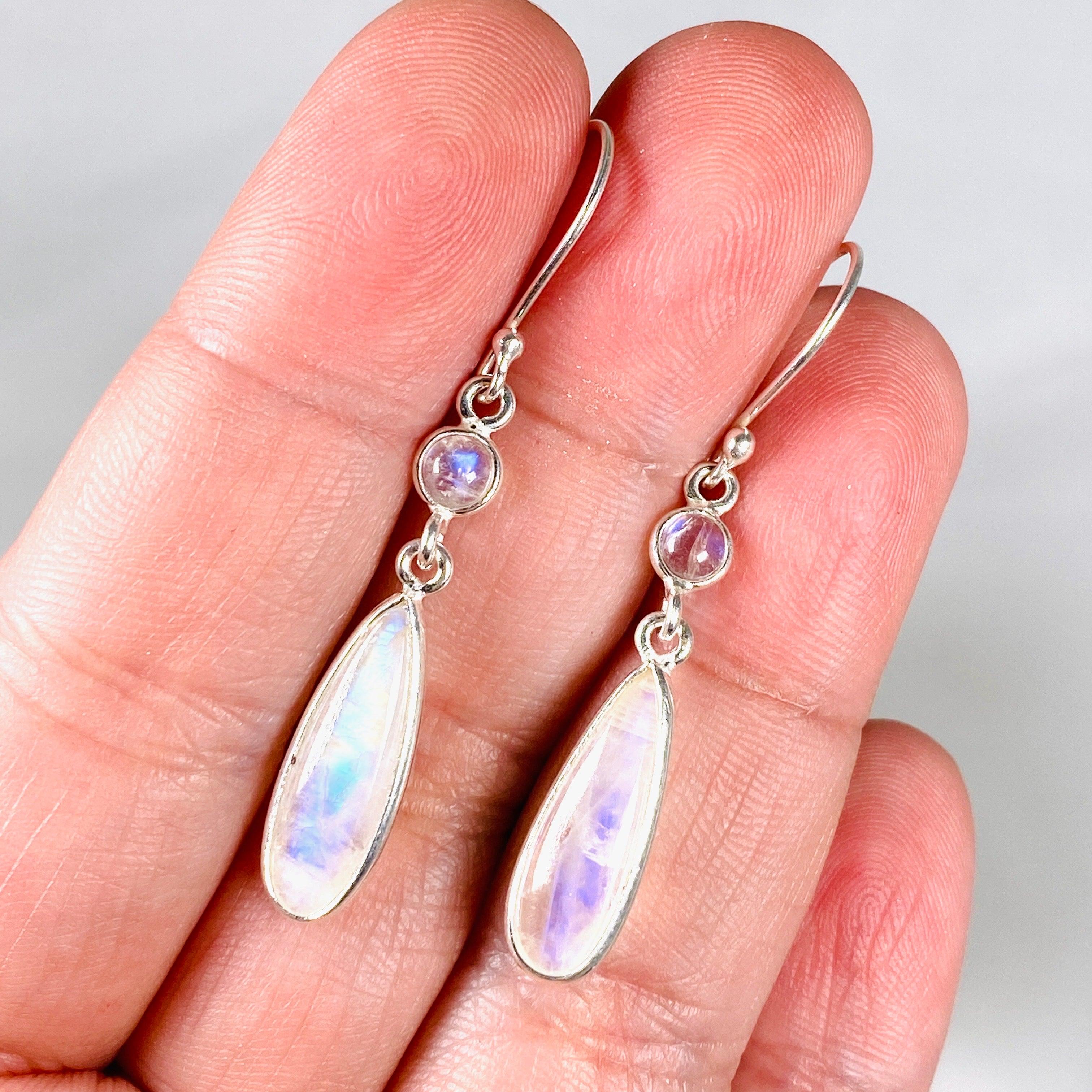 Moonstone Multi Stone Teardrop Earrings KEGJ1403 - Elegant Dangle Jewelry for Women, Perfect for Weddings, Parties & Special Occasions