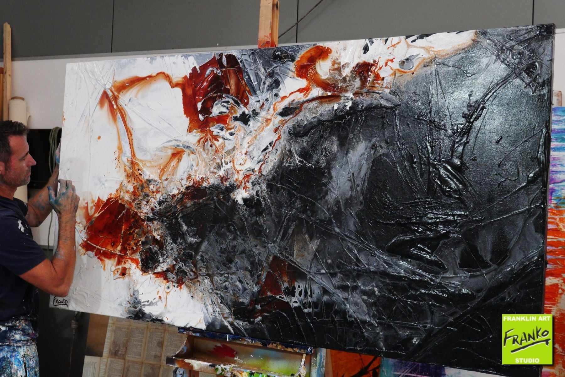 Rust Textured Abstract Painting - 75