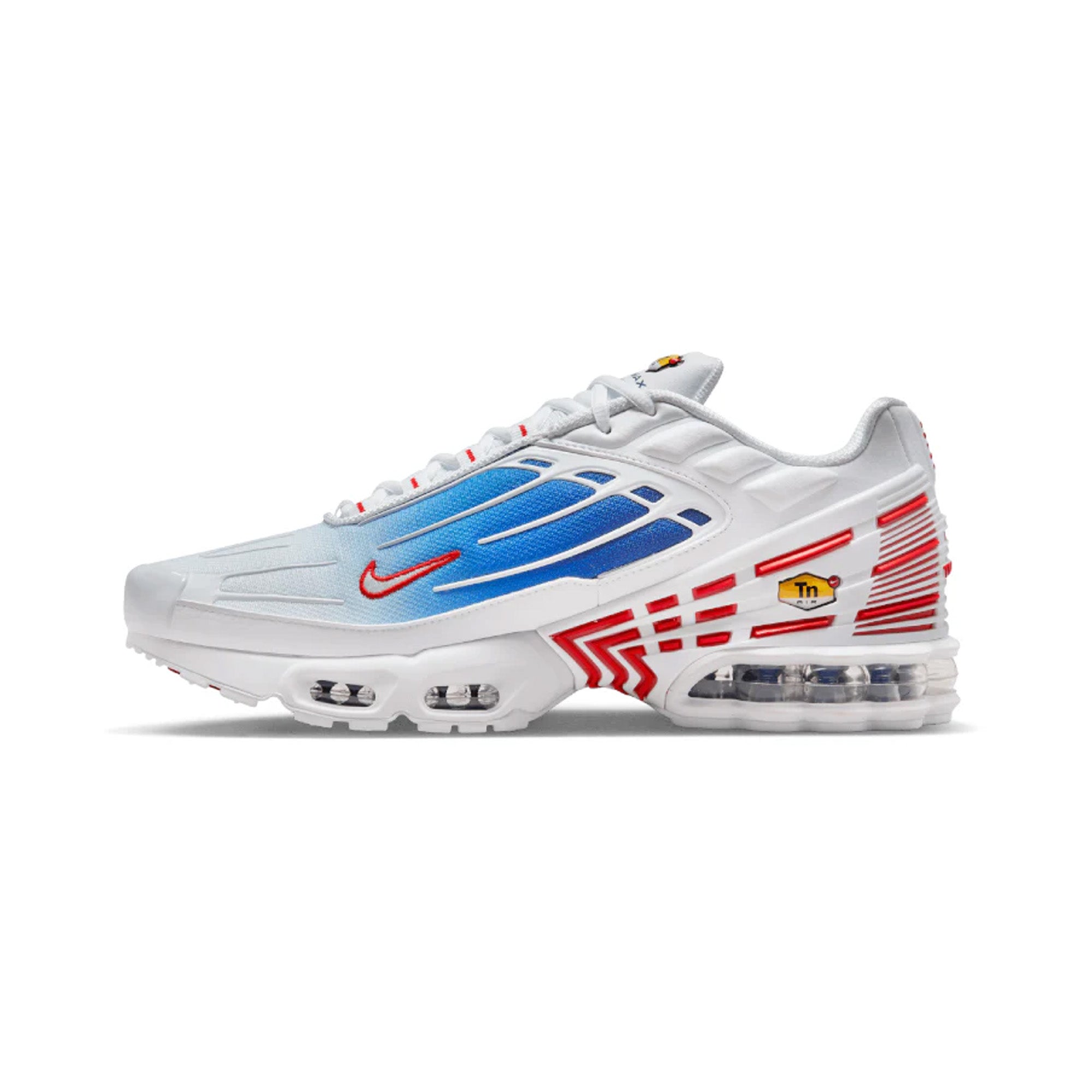 Nike Air Max Plus 3 Running Shoes - White Red Blue (2023) | Men's Cushioned Athletic Sneakers for Gym, Jogging & Everyday Wear