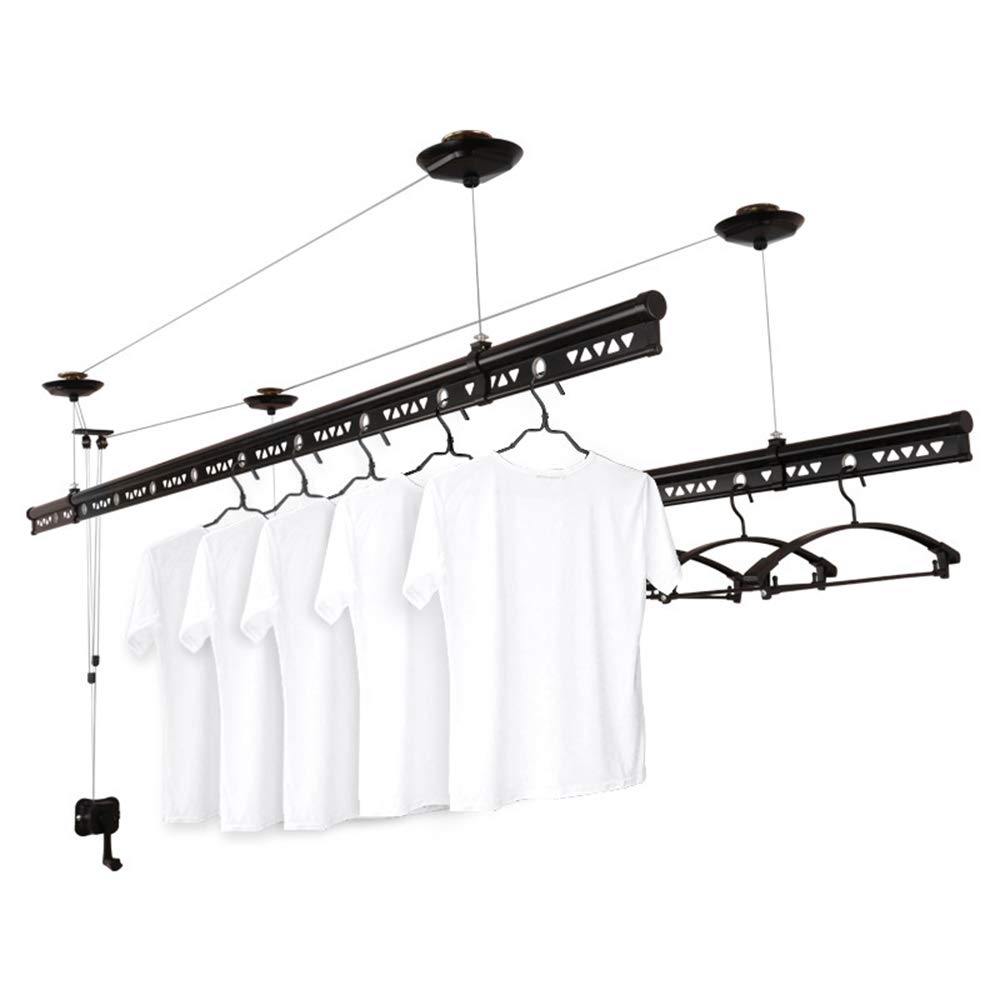 Pulley Style Ceiling Clothes Drying Rack - Space Saving Laundry Dryer for Small Apartments & Homes - Perfect for Indoor/Outdoor Clothes Air Drying