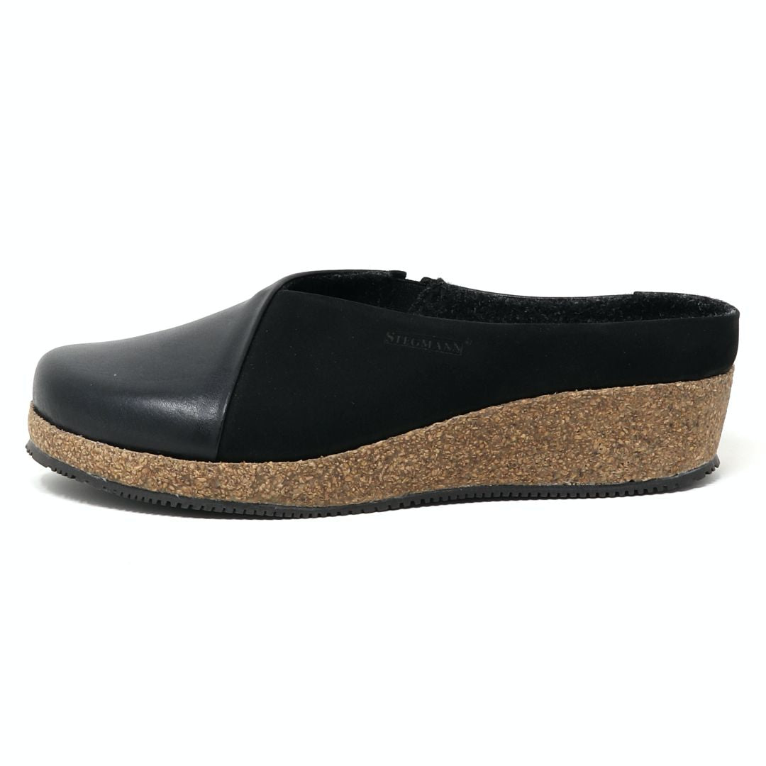 Women's Elsa Leather & Nubuck Wedge Mule Slides - Comfortable Casual Shoes for Women, Perfect for Spring/Summer Outfits, Beach, Shopping & Daily Wear
