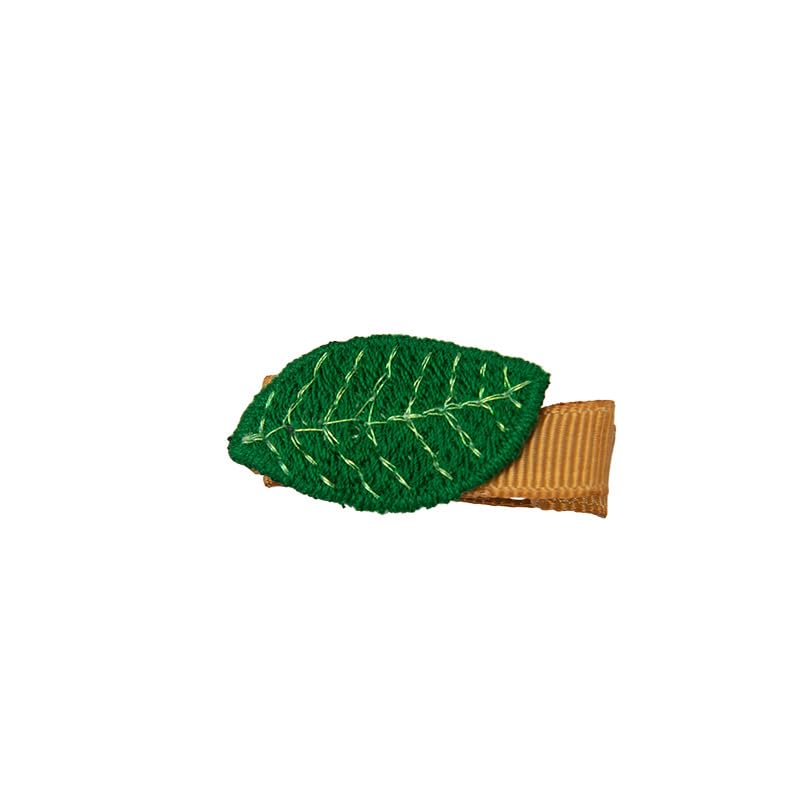 Leaf Hair Clips for Girls - 2 Pcs Set of Embroidery Leaf-Shaped Hair Barrettes (BW06) | Perfect for School, Parties & Everyday Hairstyles