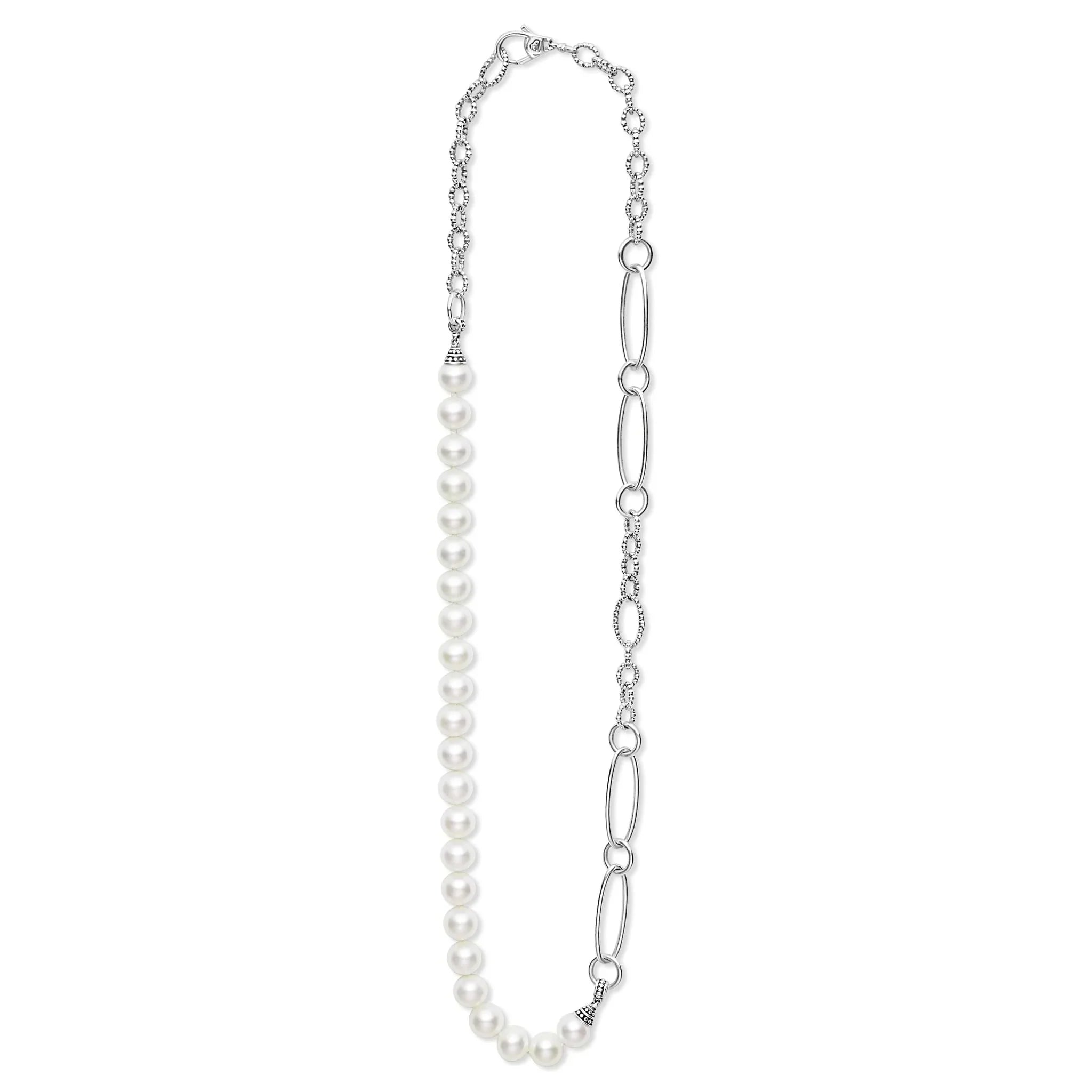 Elegant Pearl Link Necklace for Women - Timeless Jewelry Gift for Her - Perfect for Weddings, Parties & Special Occasions
