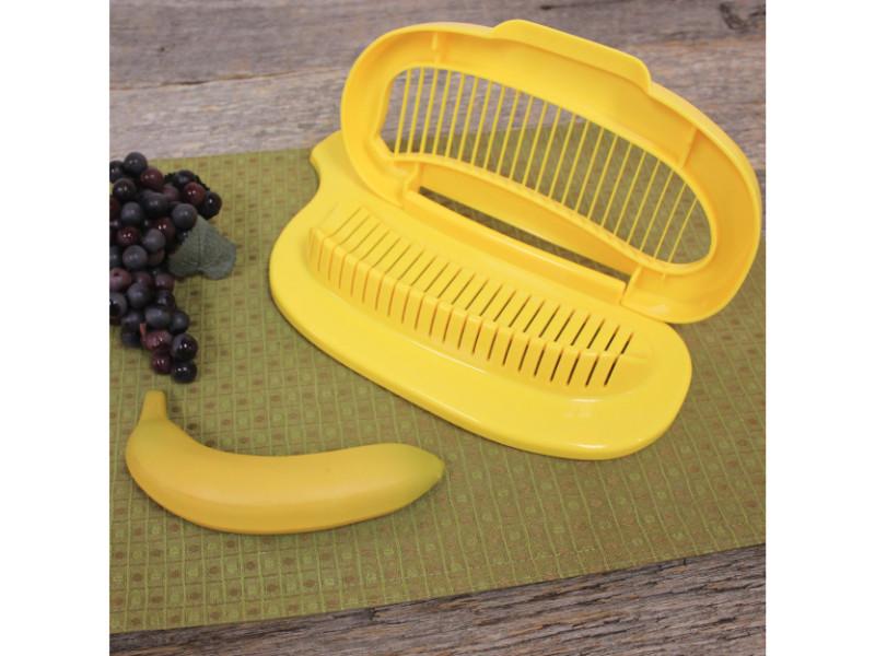 BergHOFF TFK Yellow Banana Slicer with Strong Wire String - Thin Slice Cutter for Perfect Banana Slices | Ideal for Fruit Salads, Smoothies, Baking & Kids Snacks