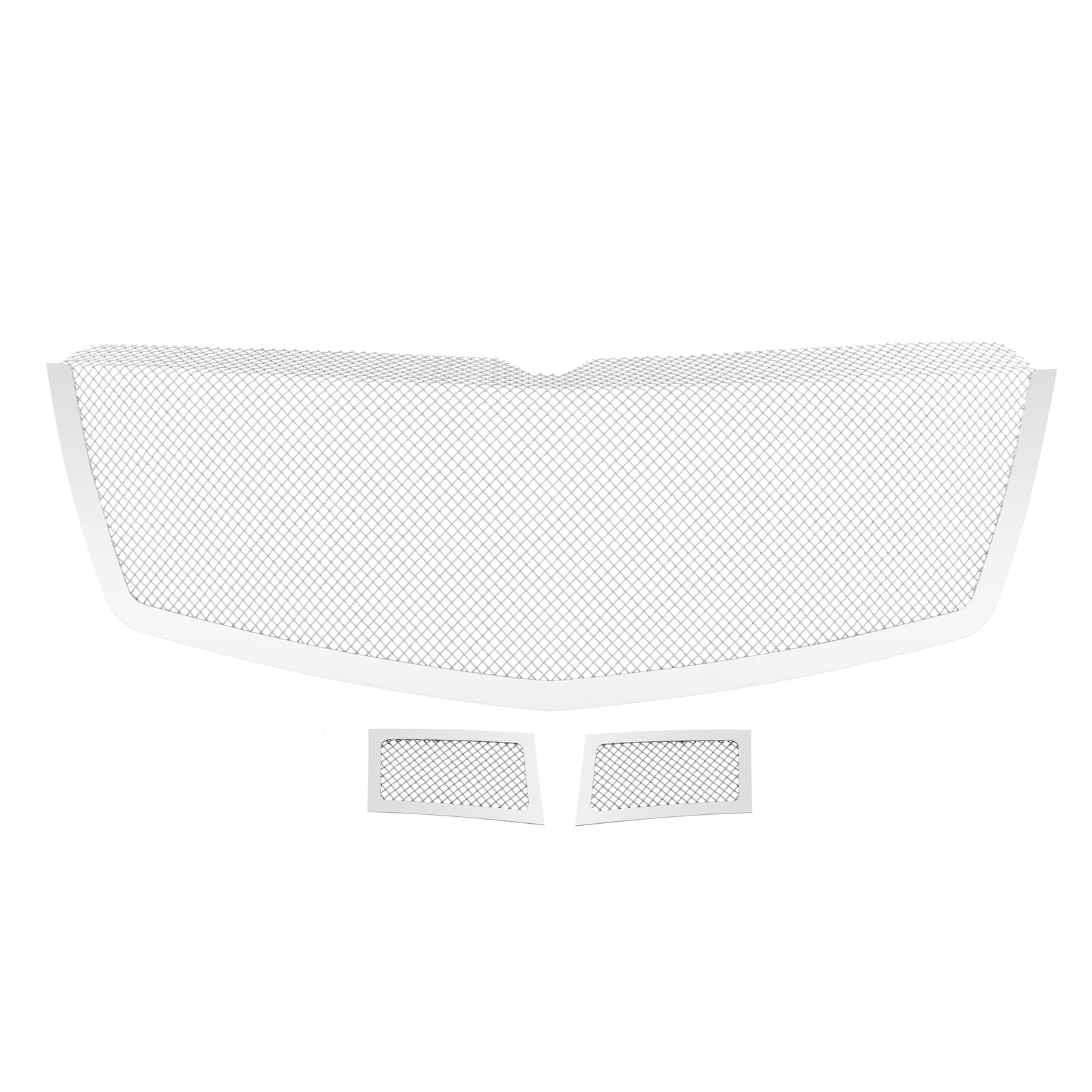 APS Compatible with Cadillac Escalade 2007-2014 Stainless Steel Chrome Main Upper Tow Hook & Mesh Front Grille Insert Combo A77740T - Perfect for Off-Roading, Car Shows & Custom Upgrades
