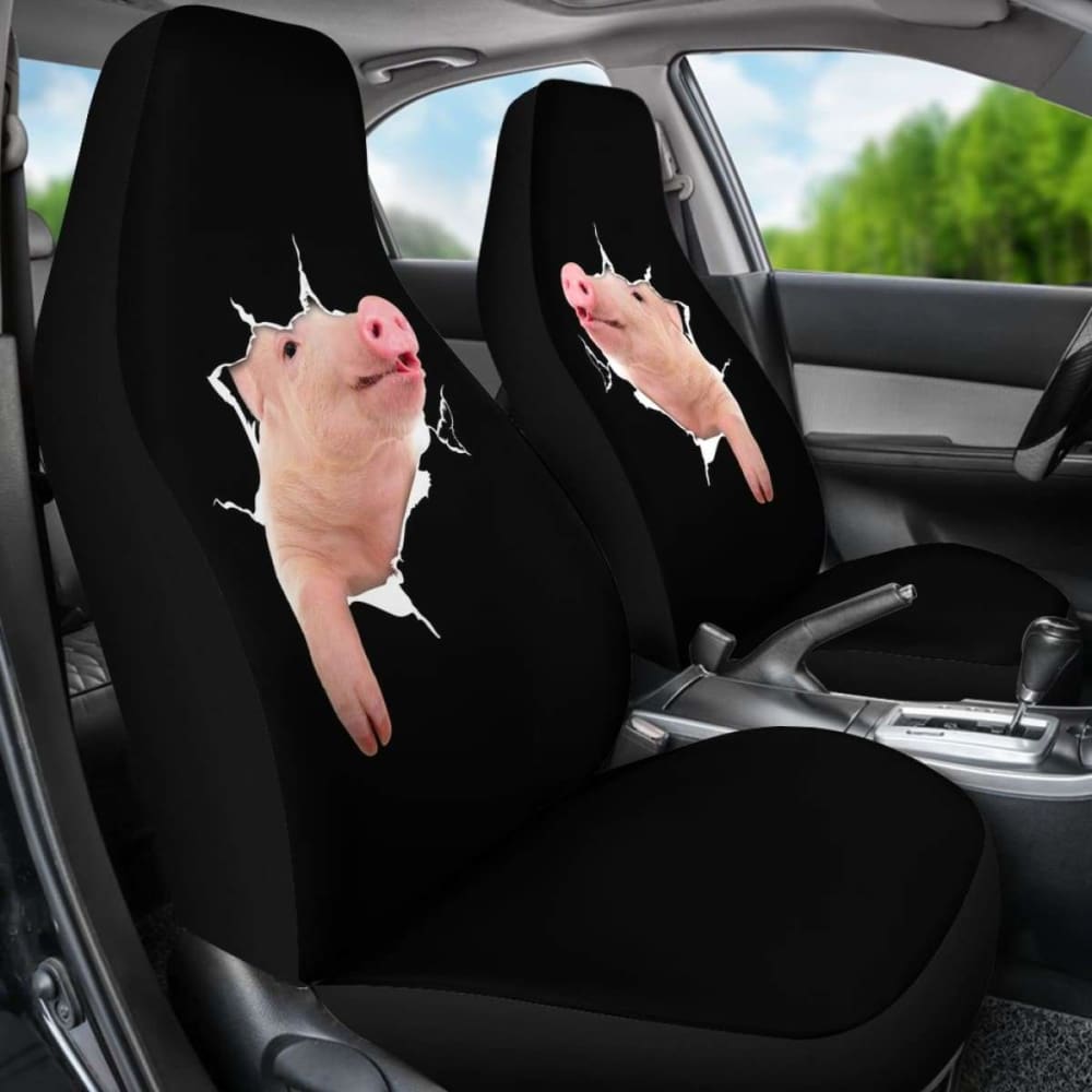 3D Pig 2 Car Seat Covers - Waterproof & Non-Slip Universal Fit for Cars, SUVs, Trucks - Cute Pig Design for Kids & Adults - Perfect for Road Trips, Daily Commute & Family Travel