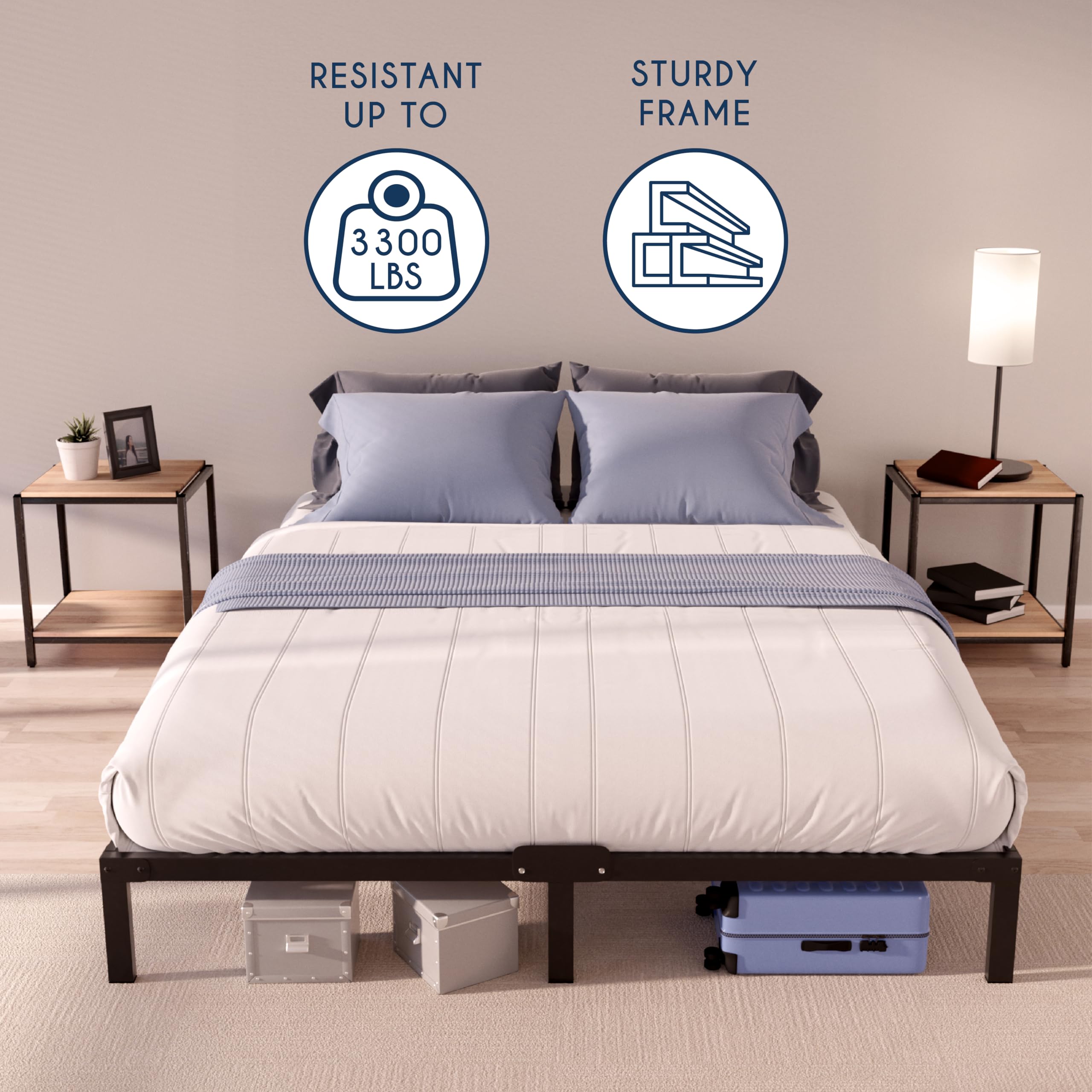 Dreamzie Queen Metal Bed Frame - 14