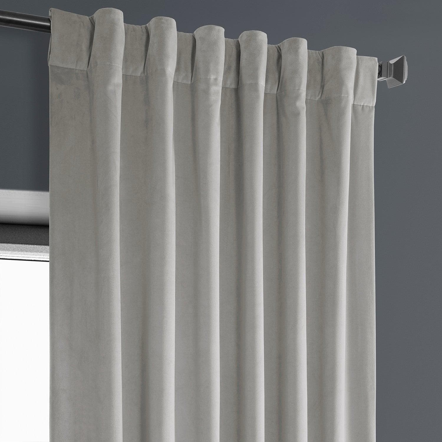 City Grey Heritage Plush Velvet Blackout Curtains for Bedroom - Thermal Insulated Noise Reducing Window Drapes for Living Room & Nursery