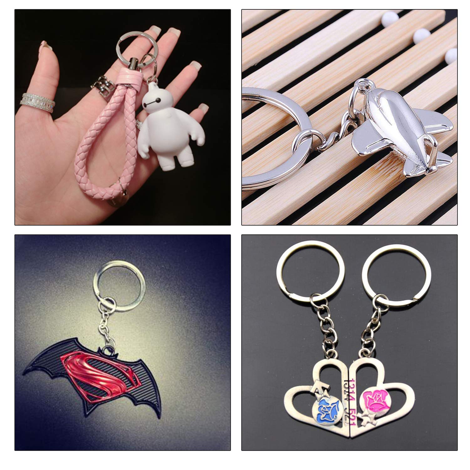 Metal Split Key Rings with Chain - 100pcs 1