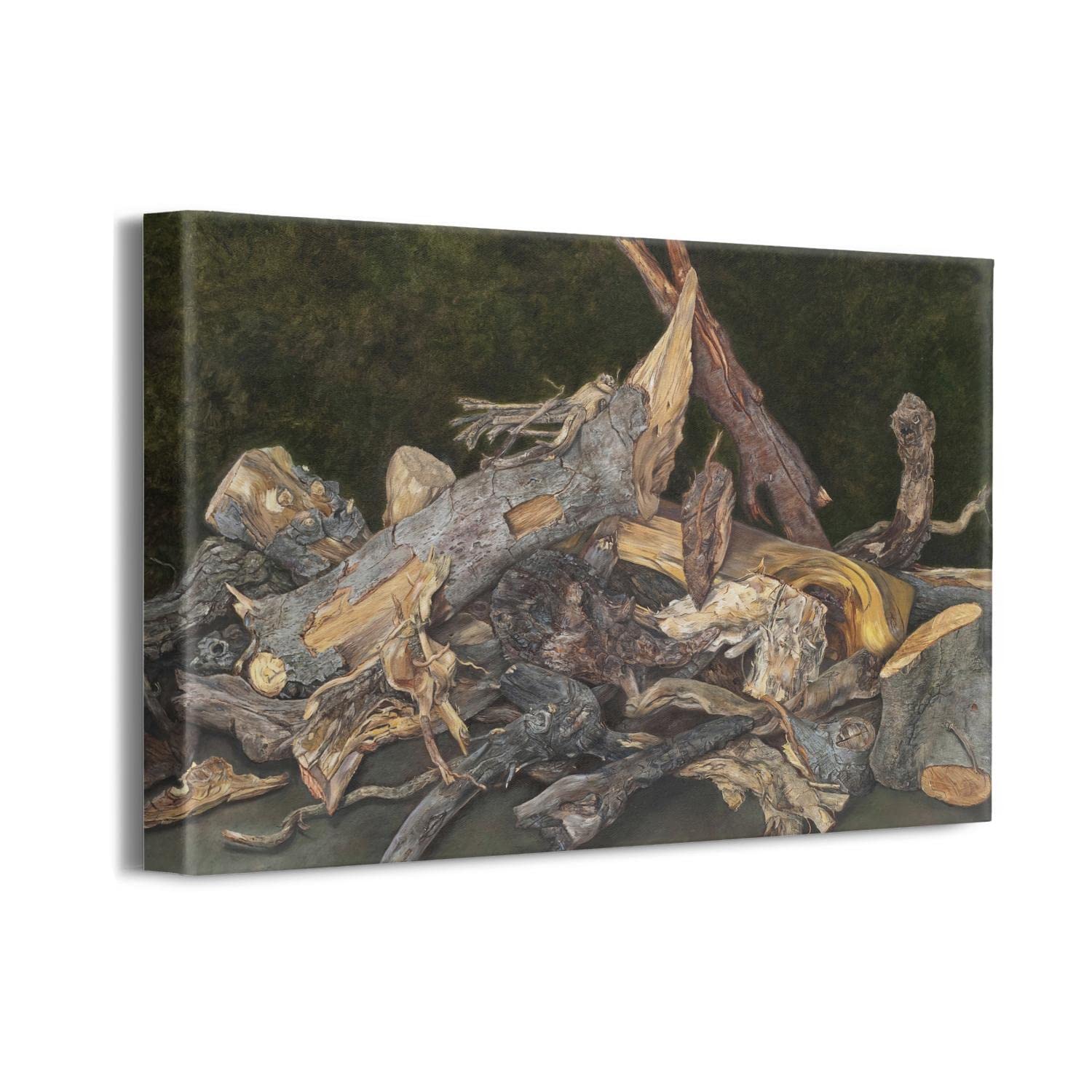 Andrew Wyeth 1969 Tree Heap Framed Canvas Print - 16x12 Inch Wall Art for Living Room, Bedroom & Office Decor | Vintage Landscape Painting for Home & Office