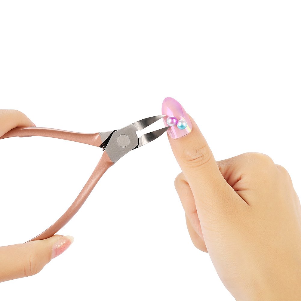 Professional Rose Gold Nail Scissors & Rhinestone Remover - Precision Manicure Tool for Home & Salon Use | Perfect for Nail Art Decorations, DIY Manicures & Pedicures