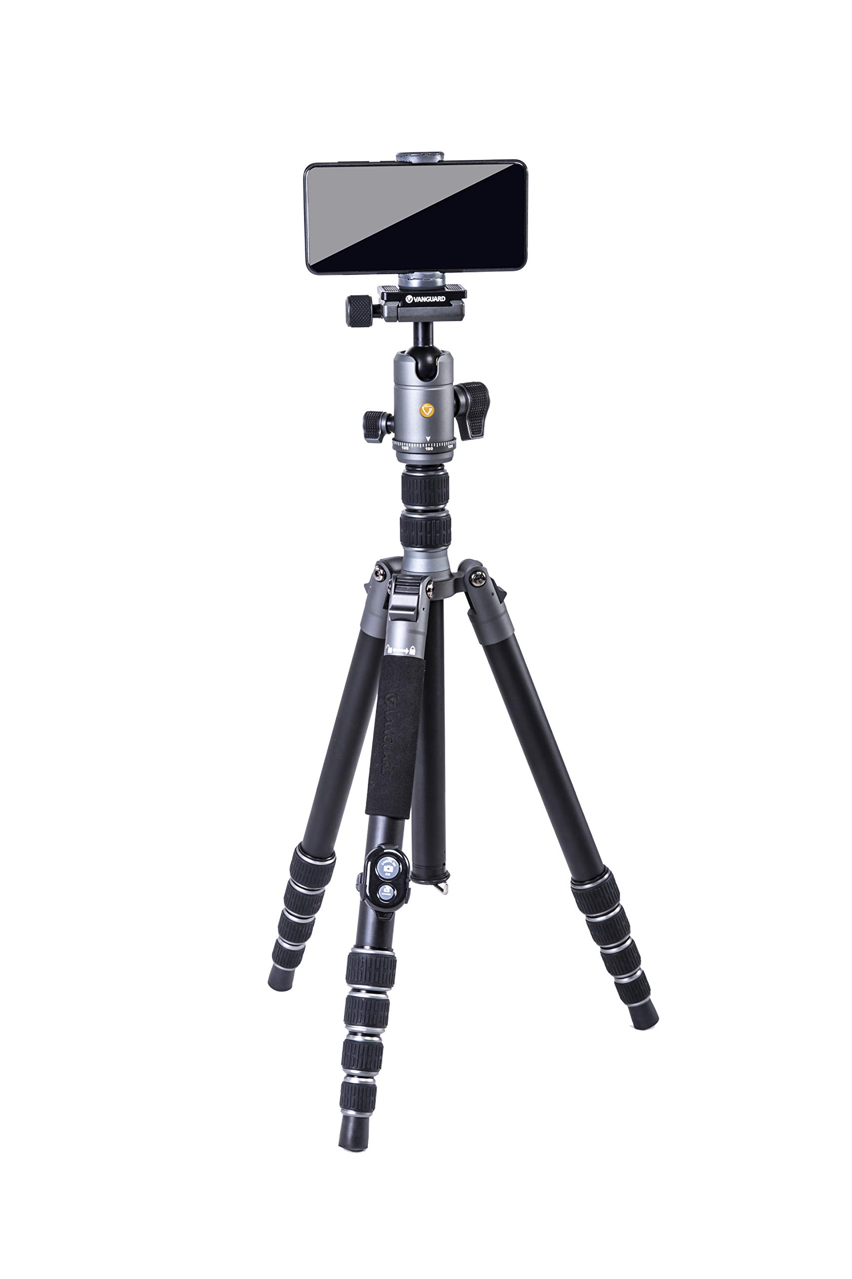 Vanguard VEO 3GO 265HAB Compact Aluminum Travel Tripod with Ball Head - Lightweight Camera Tripod for DSLR & Mirrorless Cameras | Includes Monopod, Smartphone Holder & Bluetooth Remote | Perfect for Travel Photography, Vlogging & Outdoor Shooting