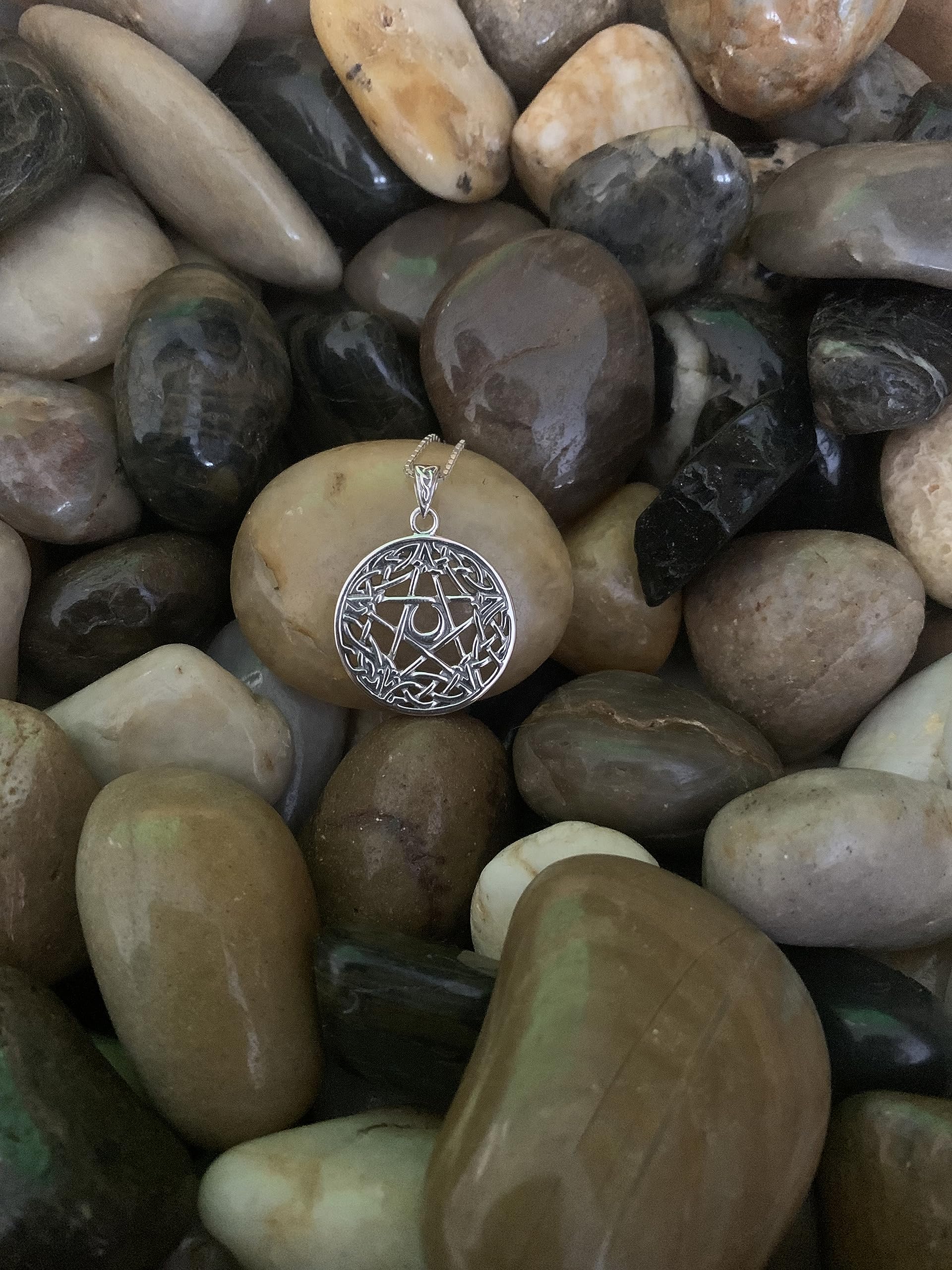 Celtic Pentacle Star Protection Sterling Silver Pendant Necklace 18