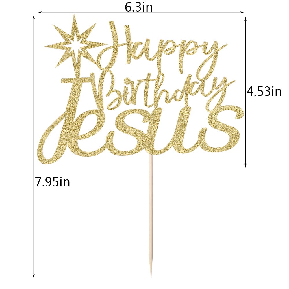 Jesus Cake Toppers - Religious Birthday Cake Decorations for Easter, Christmas & Good Friday Celebrations | Gold Jesus Christ Cake Topper for Holiday Parties, Birthday Cakes & Christian Events
