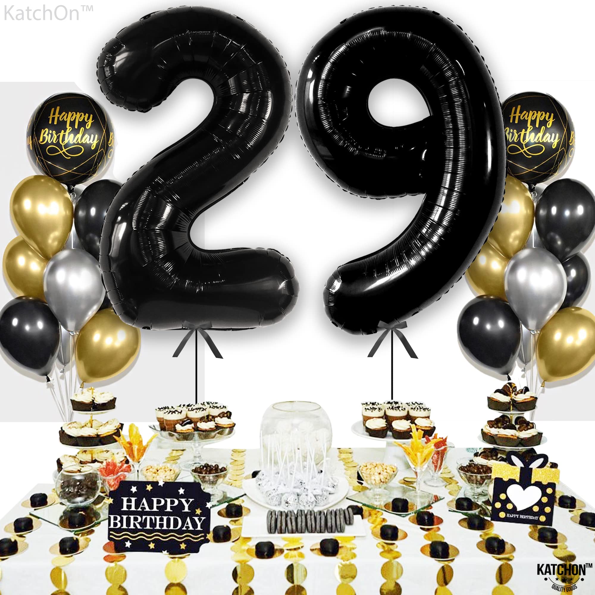 KatchOn 40 Inch Black 29 Balloon Numbers - Giant Foil Birthday Balloons for 29th Birthday Party Decorations | Men & Women Celebration | Perfect for Milestone Birthday, Anniversary, Graduation & Photo Backdrops