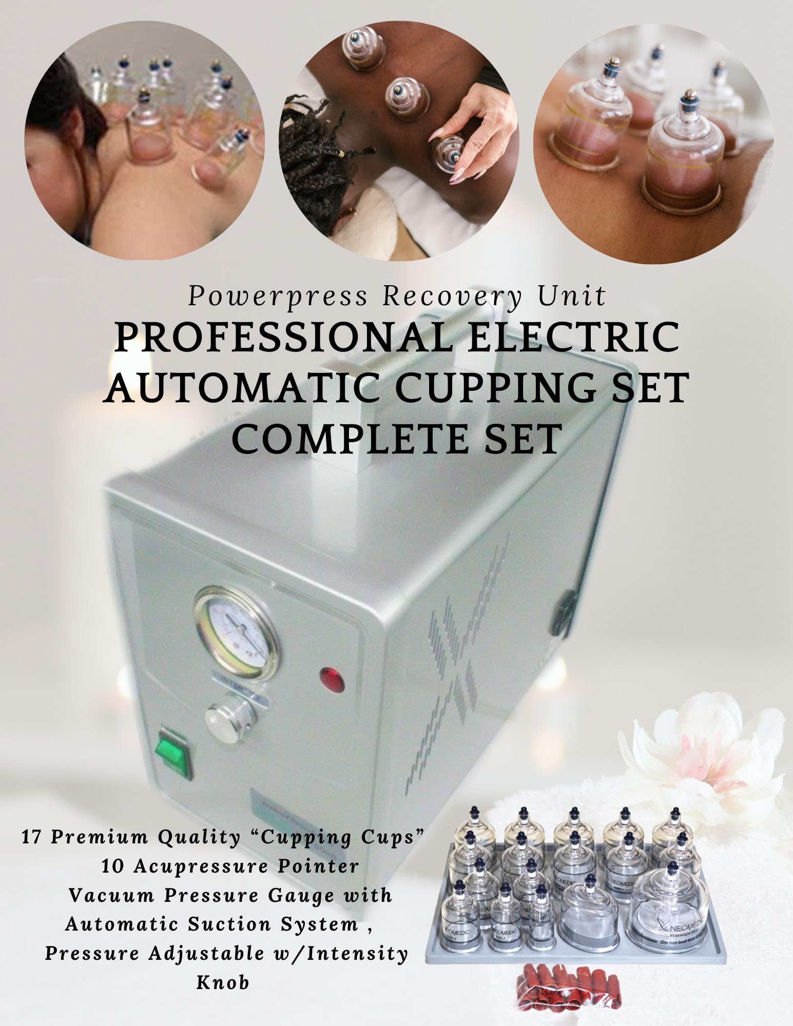 Professional Electric Automatic Cupping Therapy Set - Complete Kit for Pain Relief & Muscle Recovery | Home Use, Spa, Massage Therapy