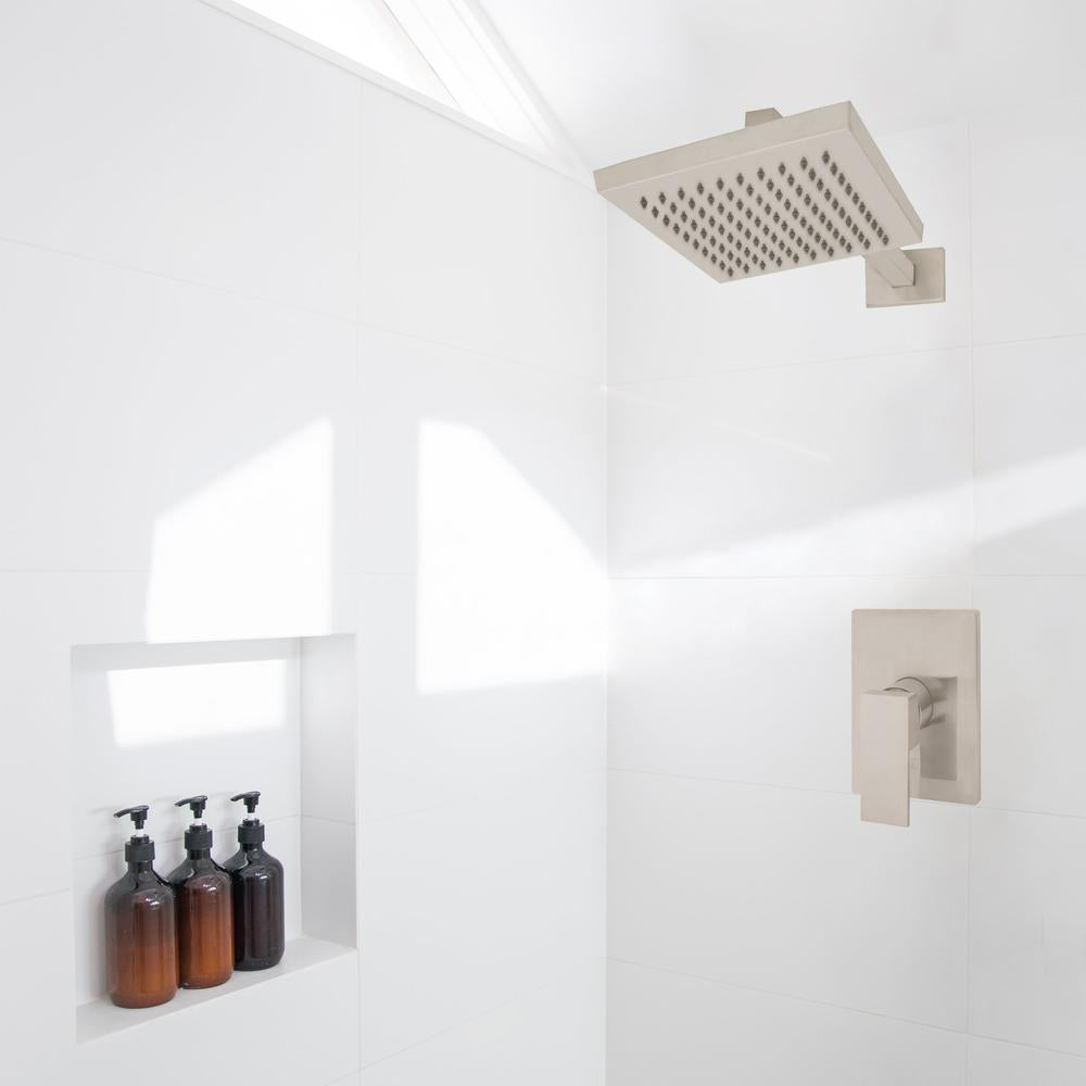 ZLINE Bliss Rainfall Shower Faucet in Brushed Nickel - High Pressure Luxury Shower Head with Adjustable Angle for Spa-Like Bathroom Experience (BLS SHF BN)