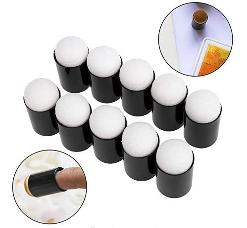 10-Piece Finger Sponge Daubers Set for Stamping, Chalk, Painting - DIY Card Making, Reborn Art & Craft Brushes - Perfect for Ink Pads, Stamping, Finger Painting & Mixed Media Projects