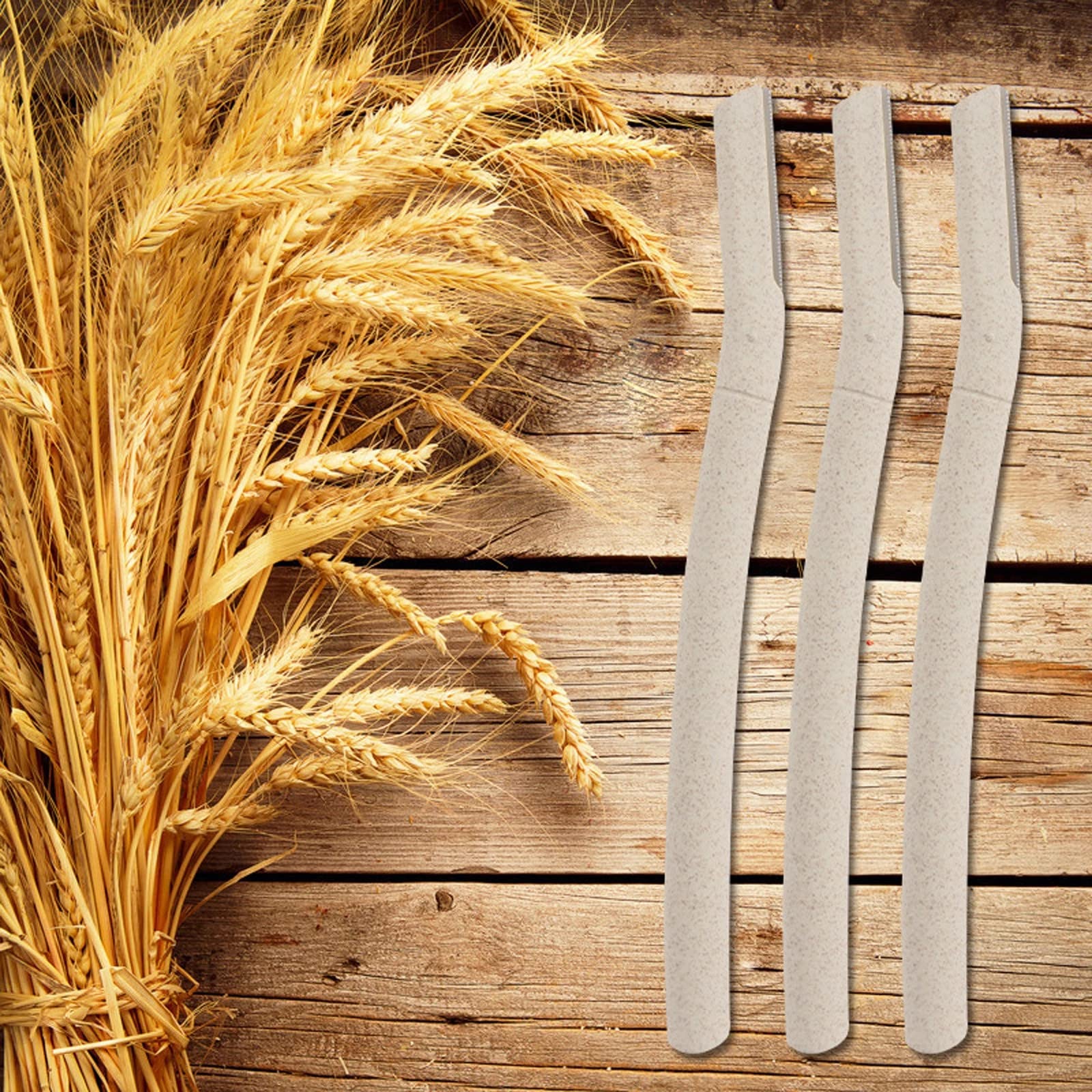Cheeroyal 3/6PCS Biodegradable Wheat Straw Dermaplaning Blades - Eyebrow Razor & Peach Fuzz Remover for Face - Safe for Men & Women (6 Pack) - Perfect for At-Home Skincare & Hair Removal