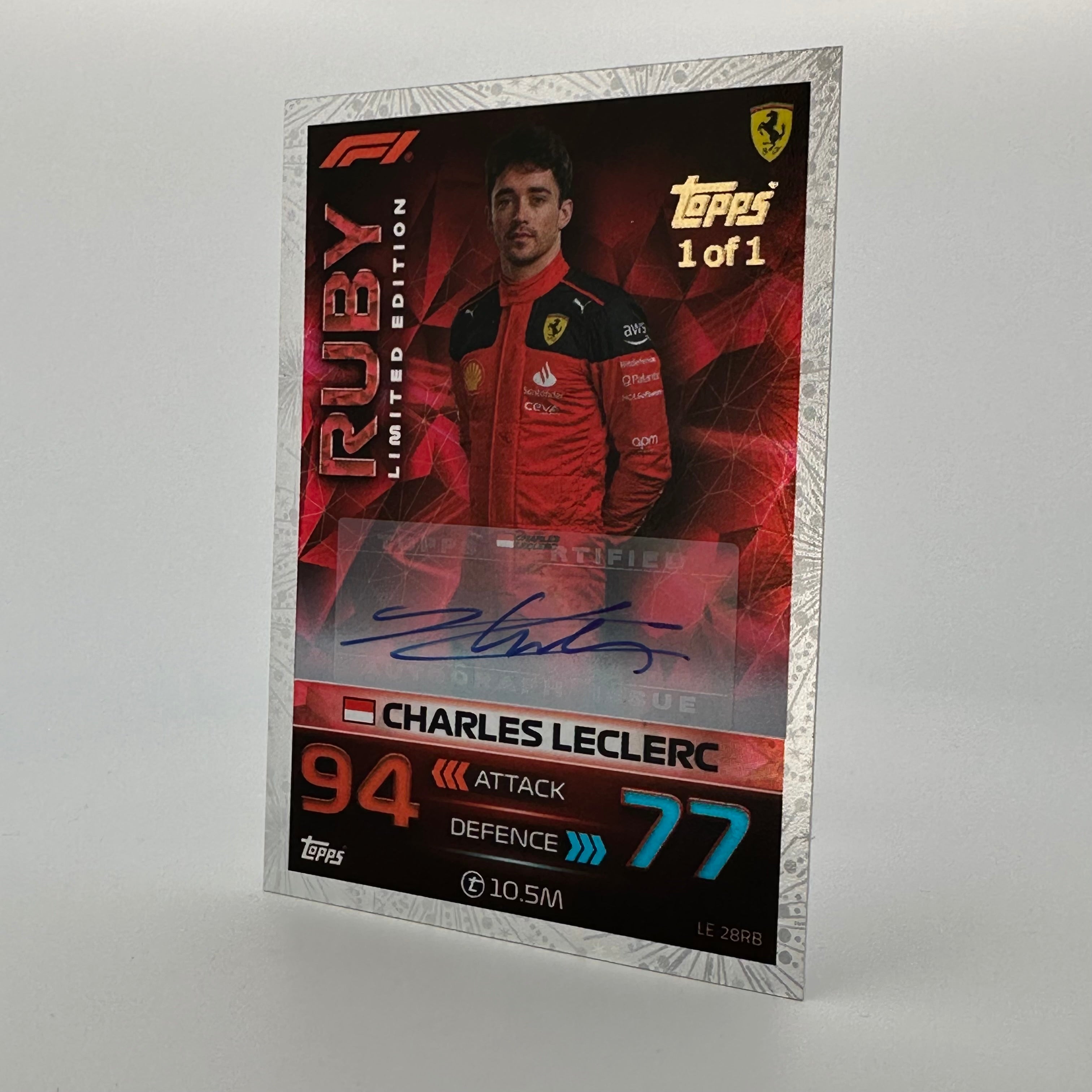 2023 Charles Leclerc #LE28RG Ruby Auto Grand Prix Exclusive F1 Racing Card - Perfect for Collectors, Fans & Sports Memorabilia Displays