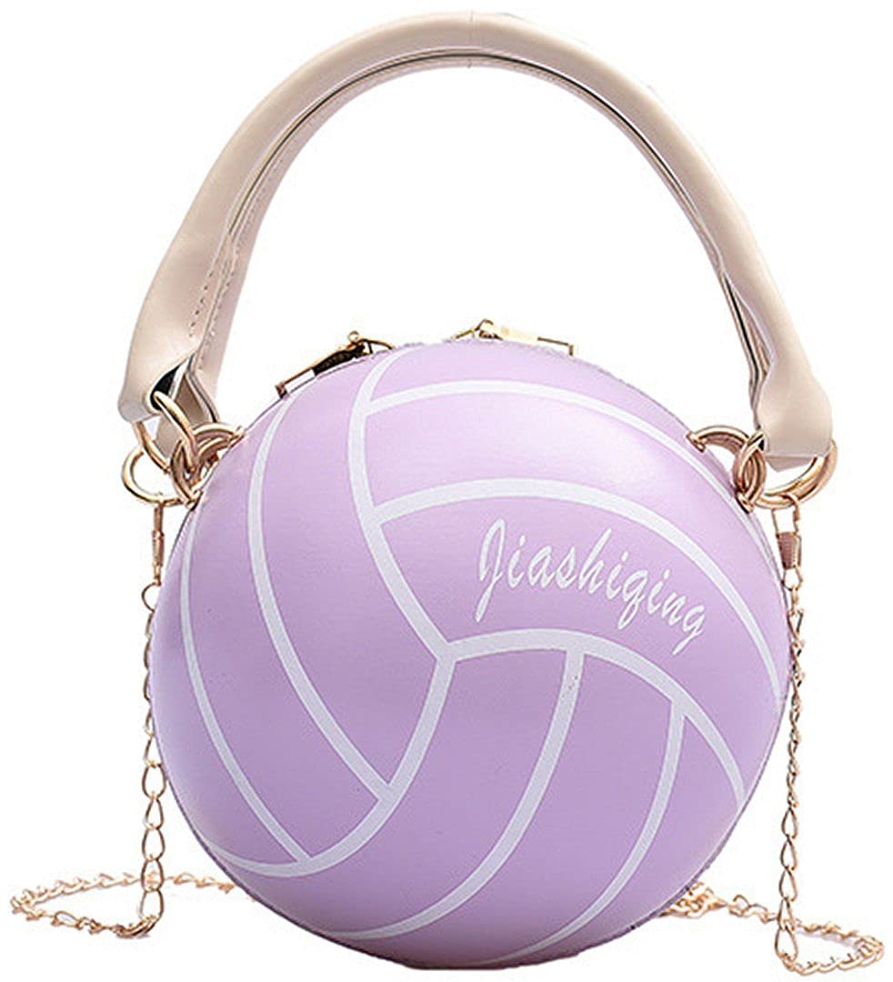 QZUnique Basketball Shaped Crossbody Bag - PU Leather Round Messenger Shoulder Purse for Women | Sporty Fashion Accessory for Basketball Games, Gym & Casual Outfits